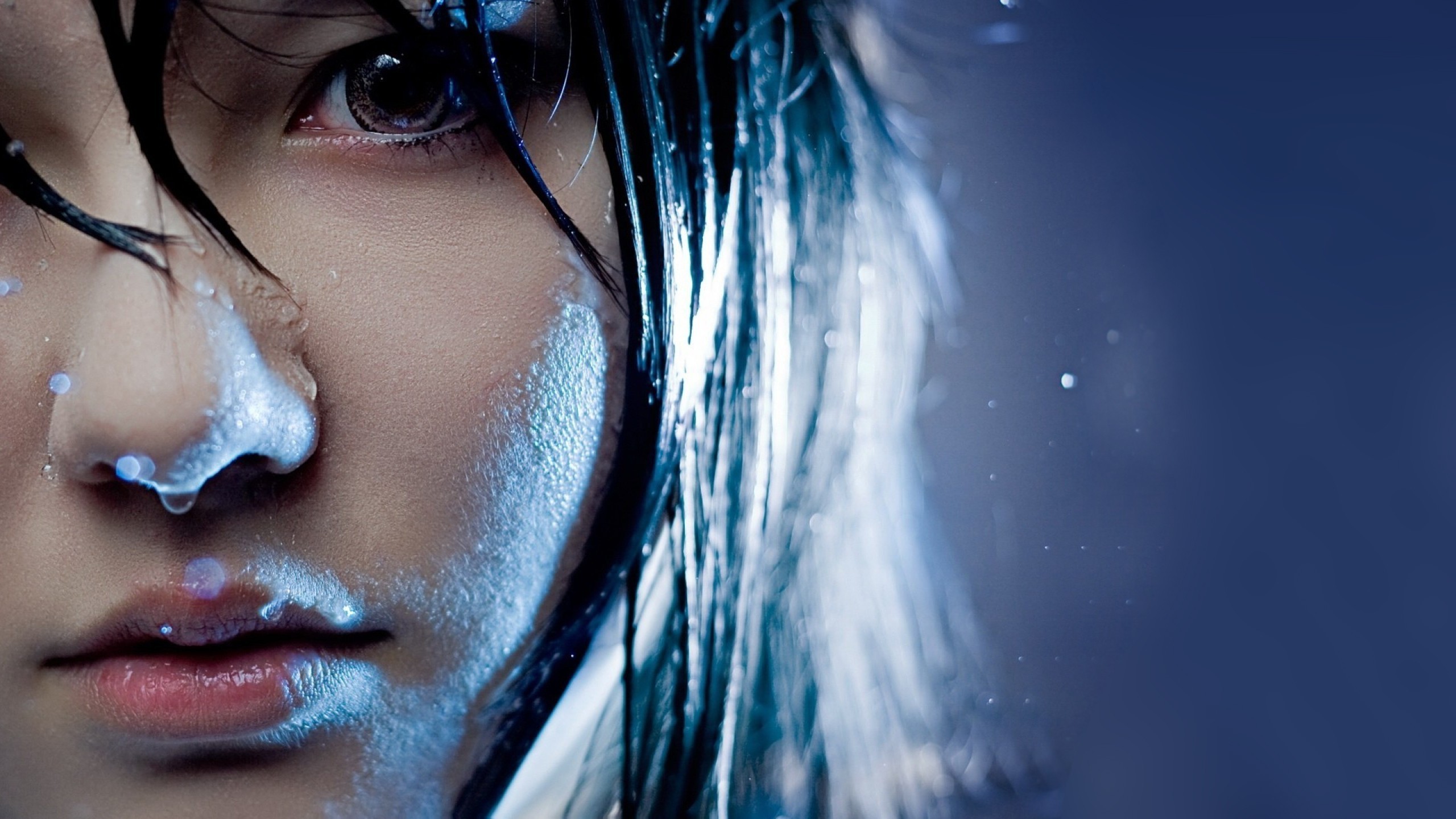 Wallpapers face digital art model on the desktop