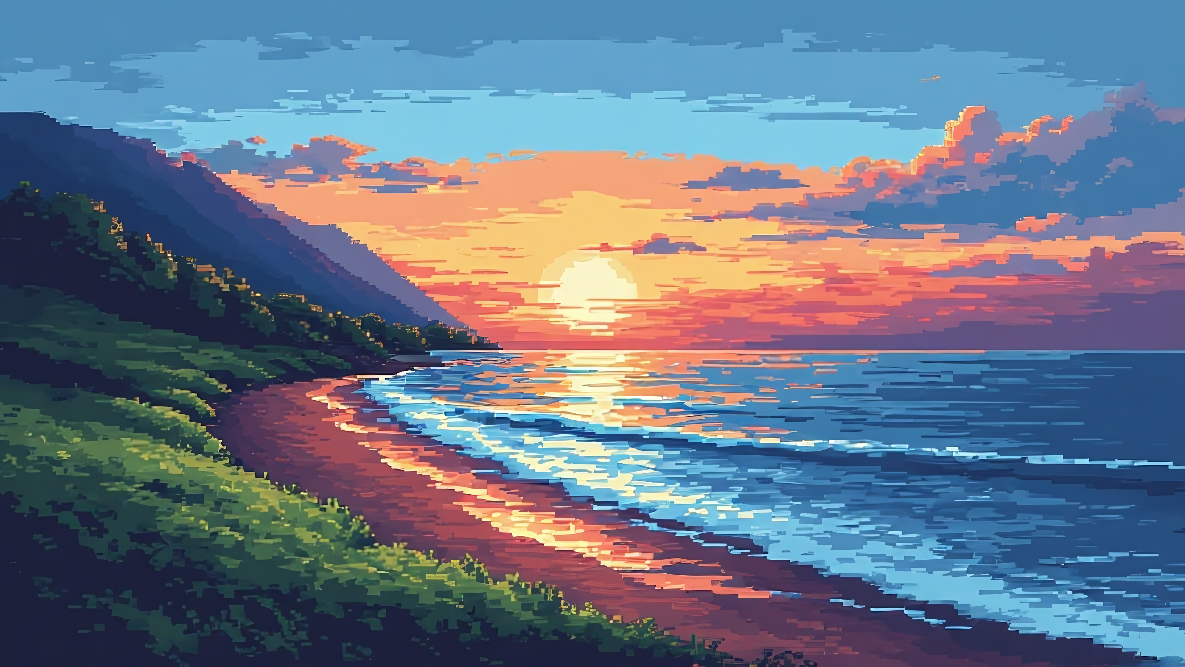 Бесплатное фото Закат на берегу моря