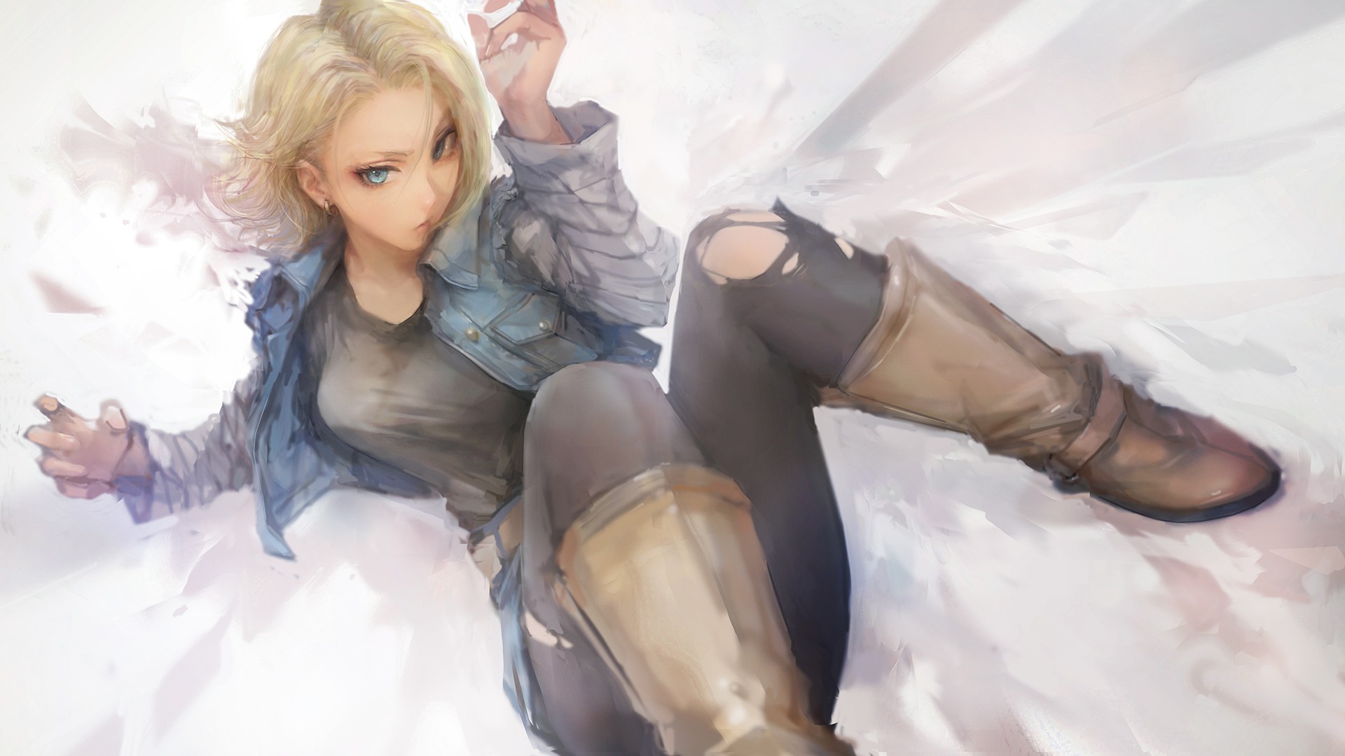 Wallpapers anime girls Dragon Ball Z Android 18 on the desktop
