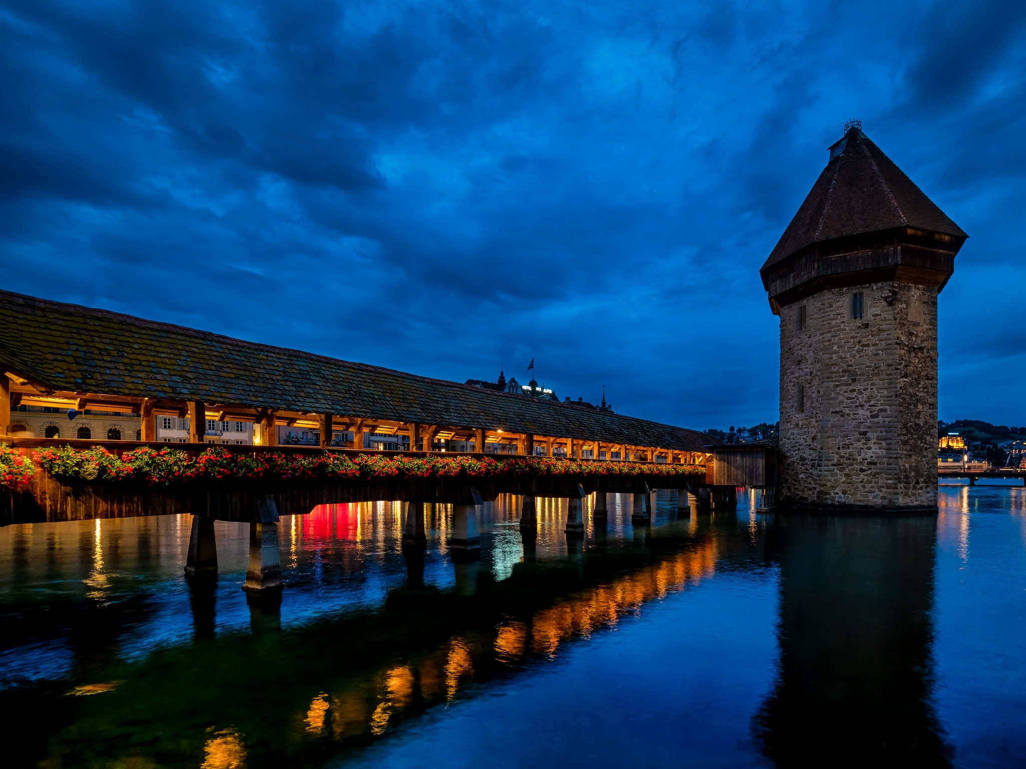 Wallpapers Lucerne lights night on the desktop