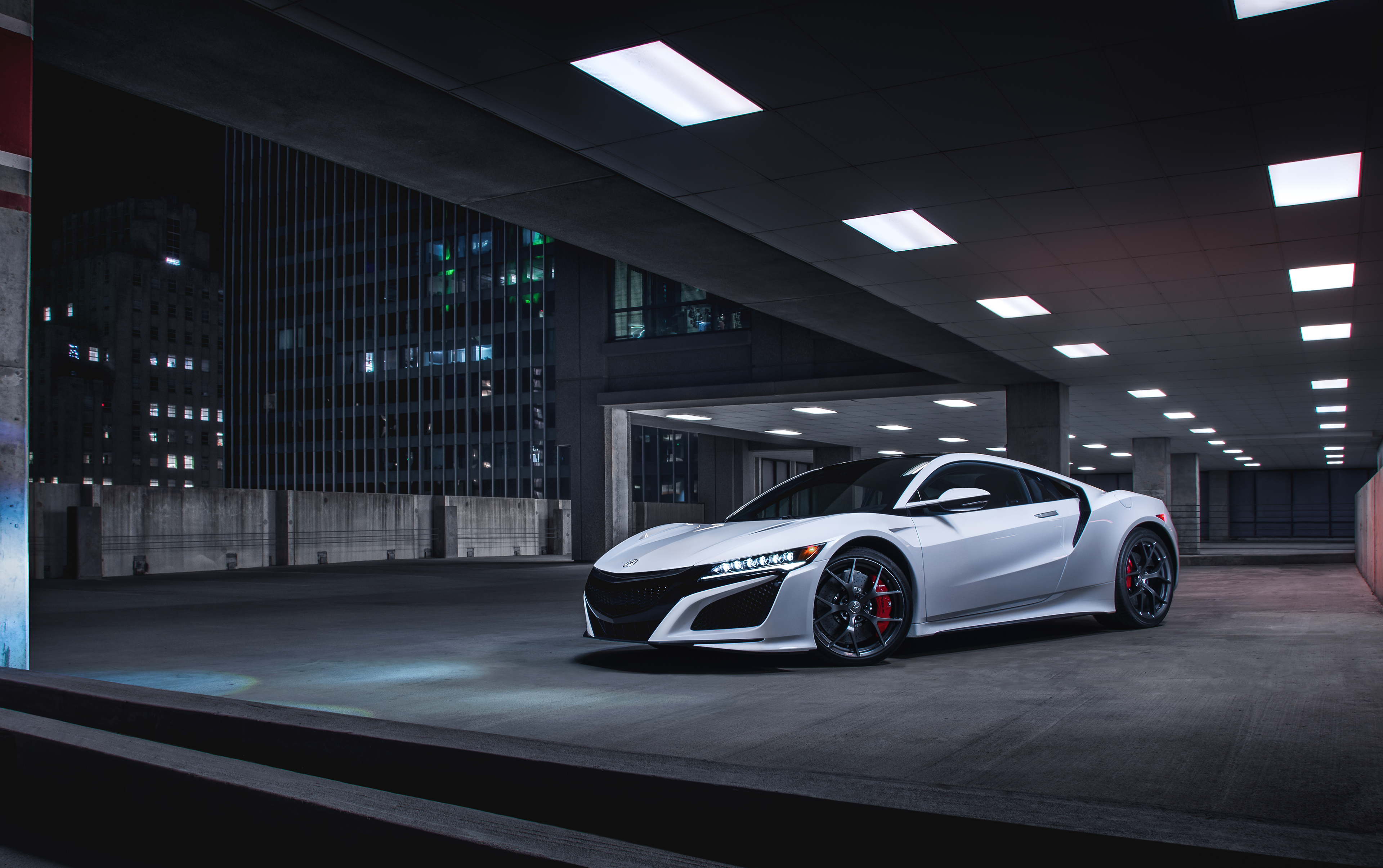 Обои белая машина Honda NSX машины на рабочий стол