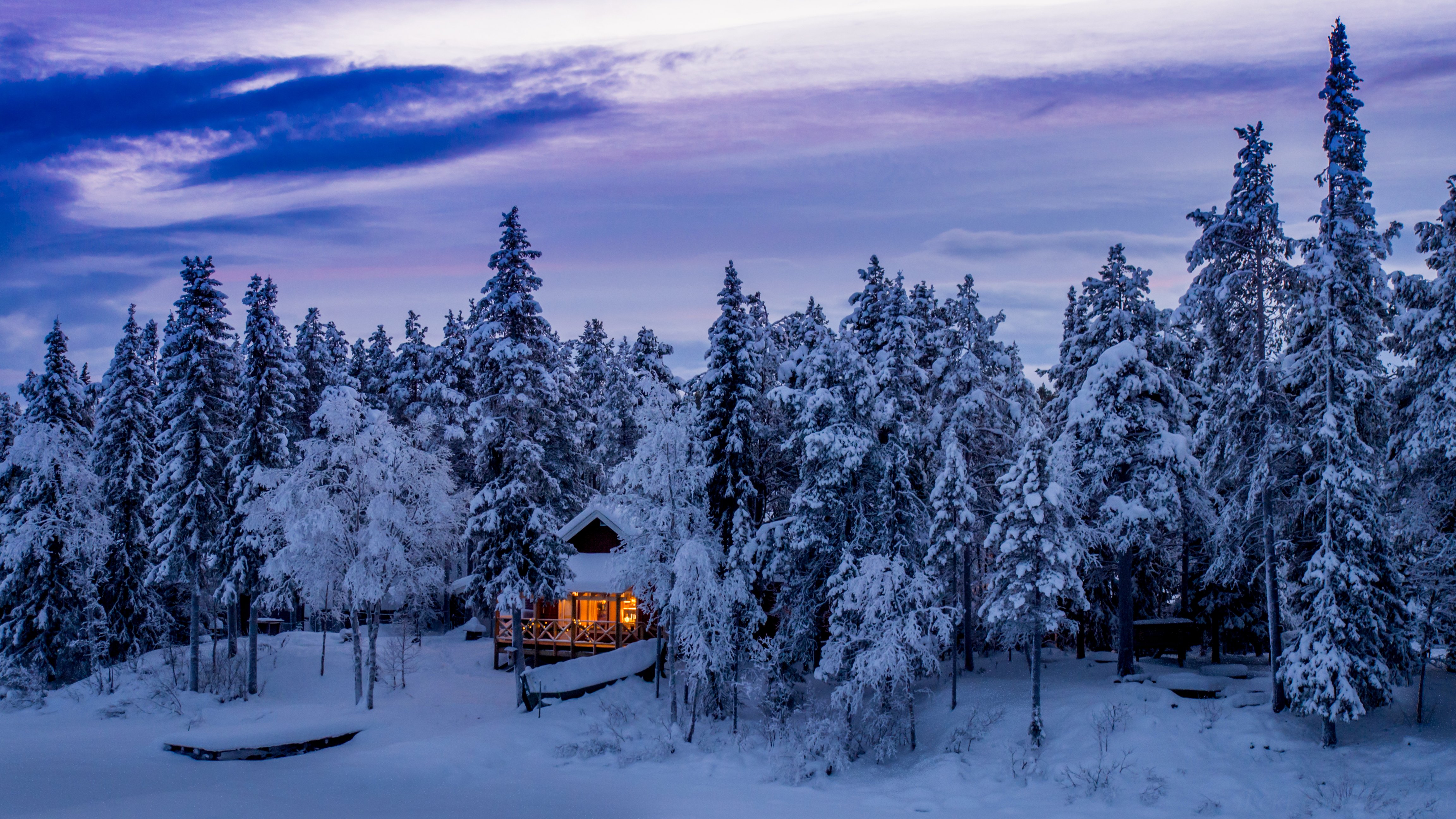 Обои Kiruna Sweden Polar Night на рабочий стол