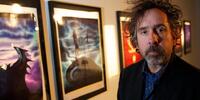 Tim Burton at an exhibition of his work