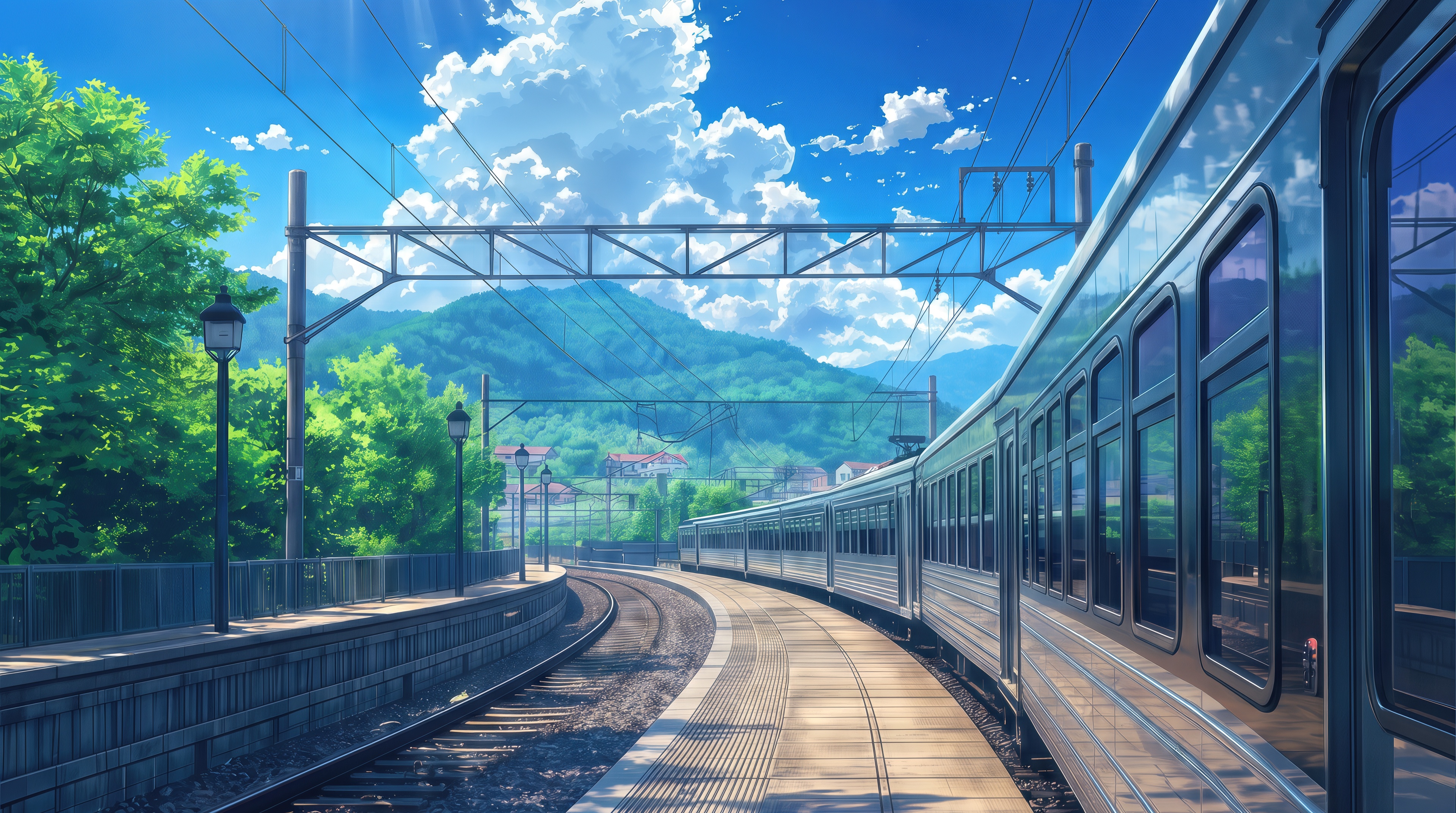 Wallpapers train wagons rails on the desktop