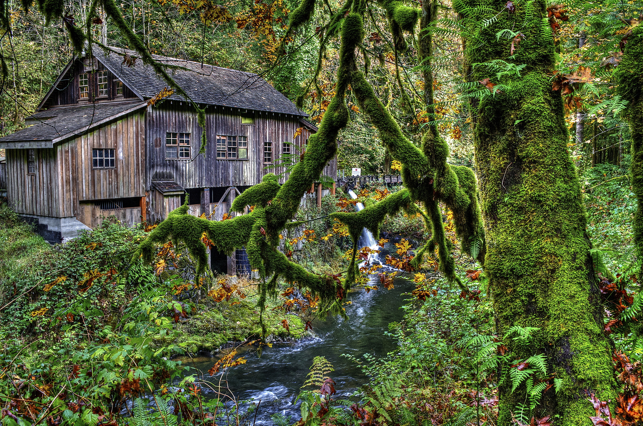 Wallpapers waterfall river Cedar Creek Grist Mill on the desktop