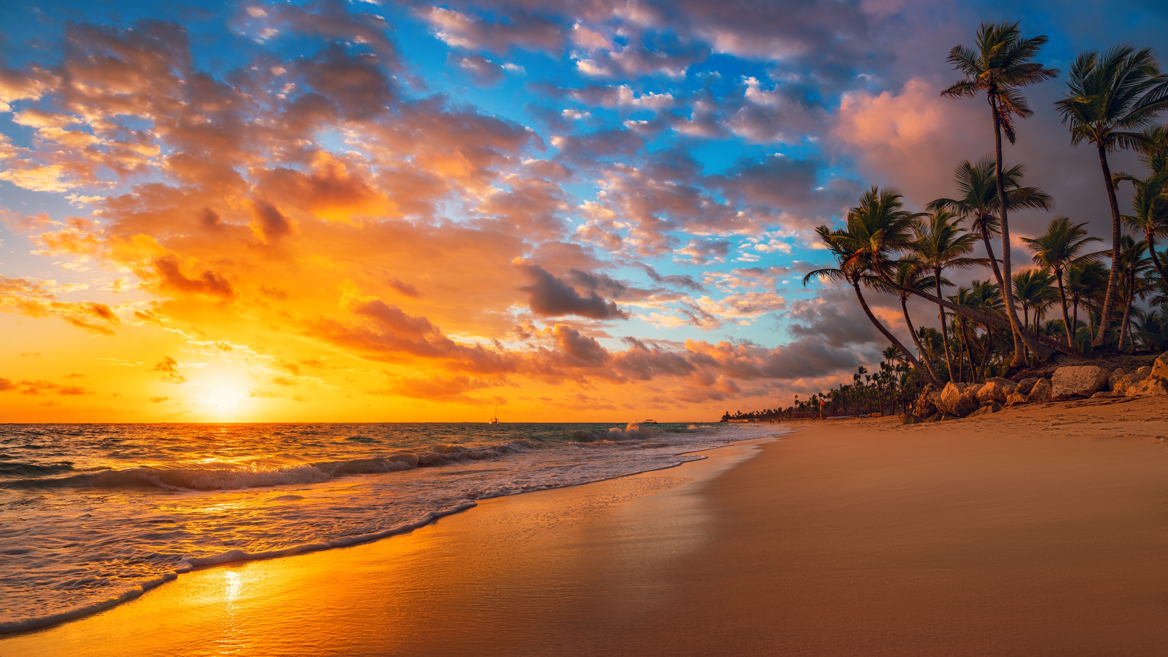 Free photo Sandy beach at sunset