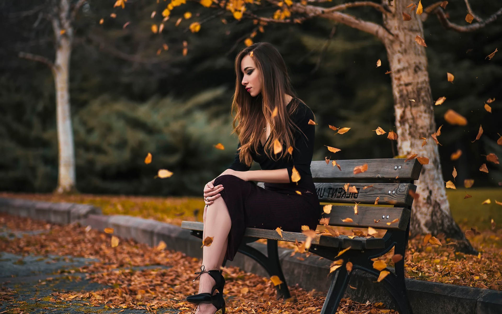 Wallpapers sunlight leaves women outdoors on the desktop