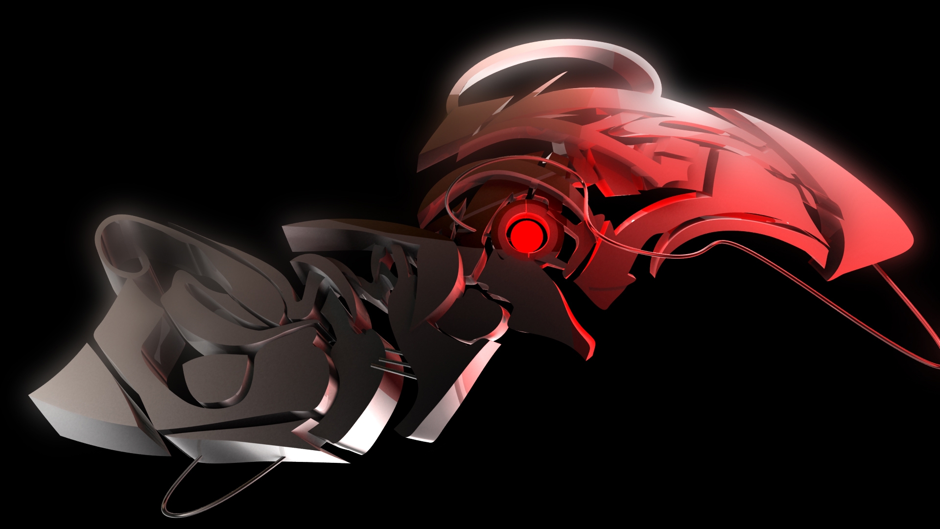 Wallpapers abstraction shape metal on the desktop