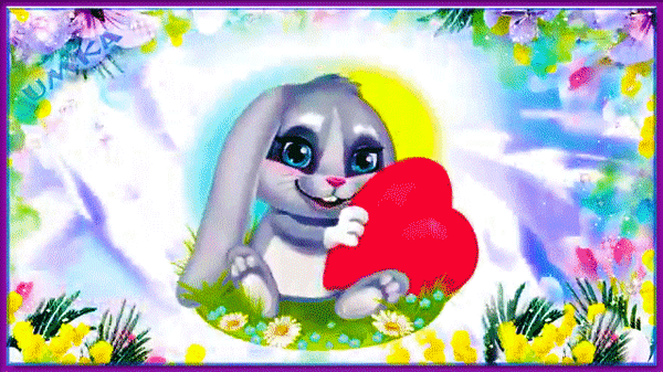 主题为兔子 想念你 卡通的明信片免费下载