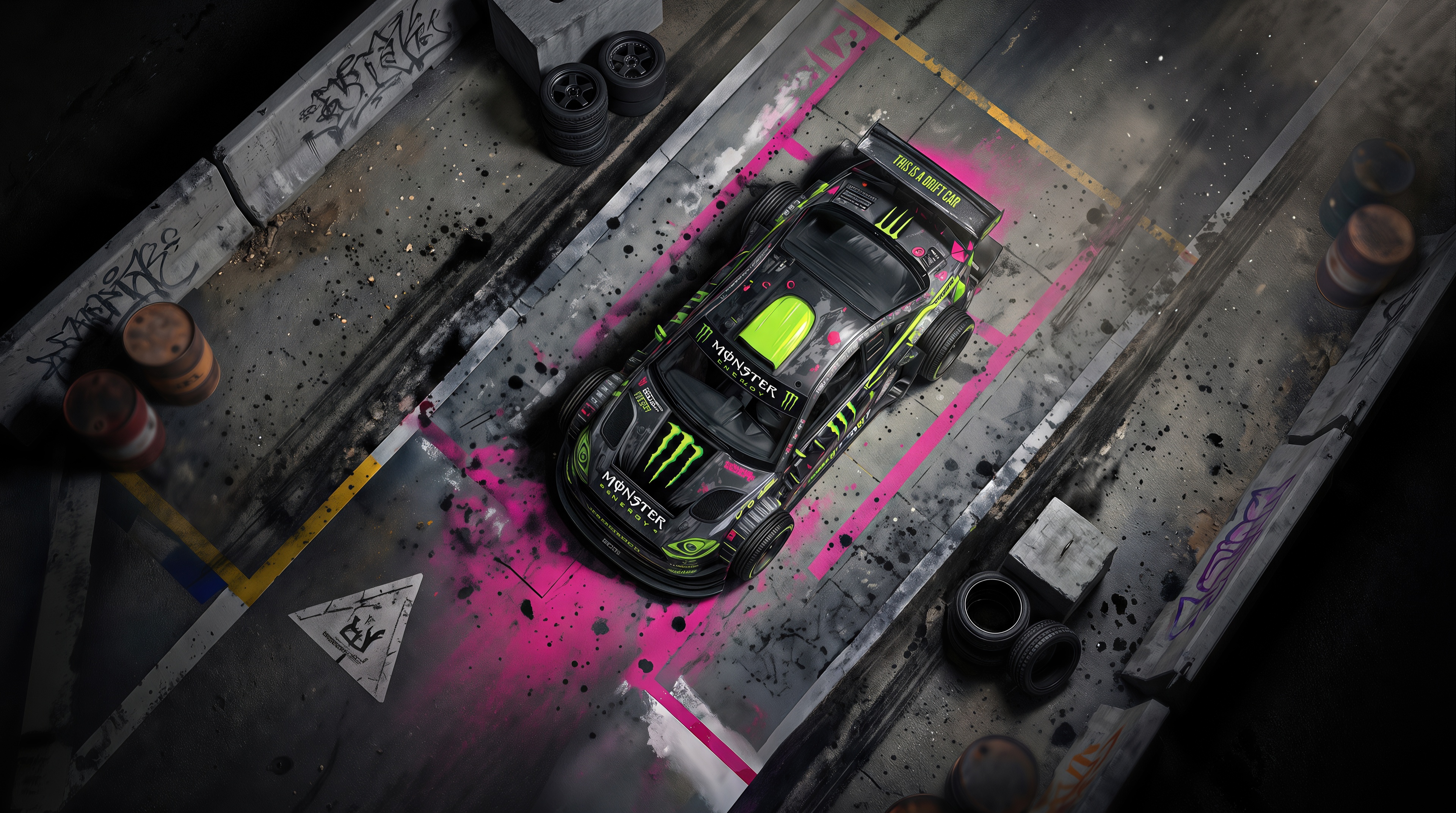 Wallpapers car machine drift on the desktop