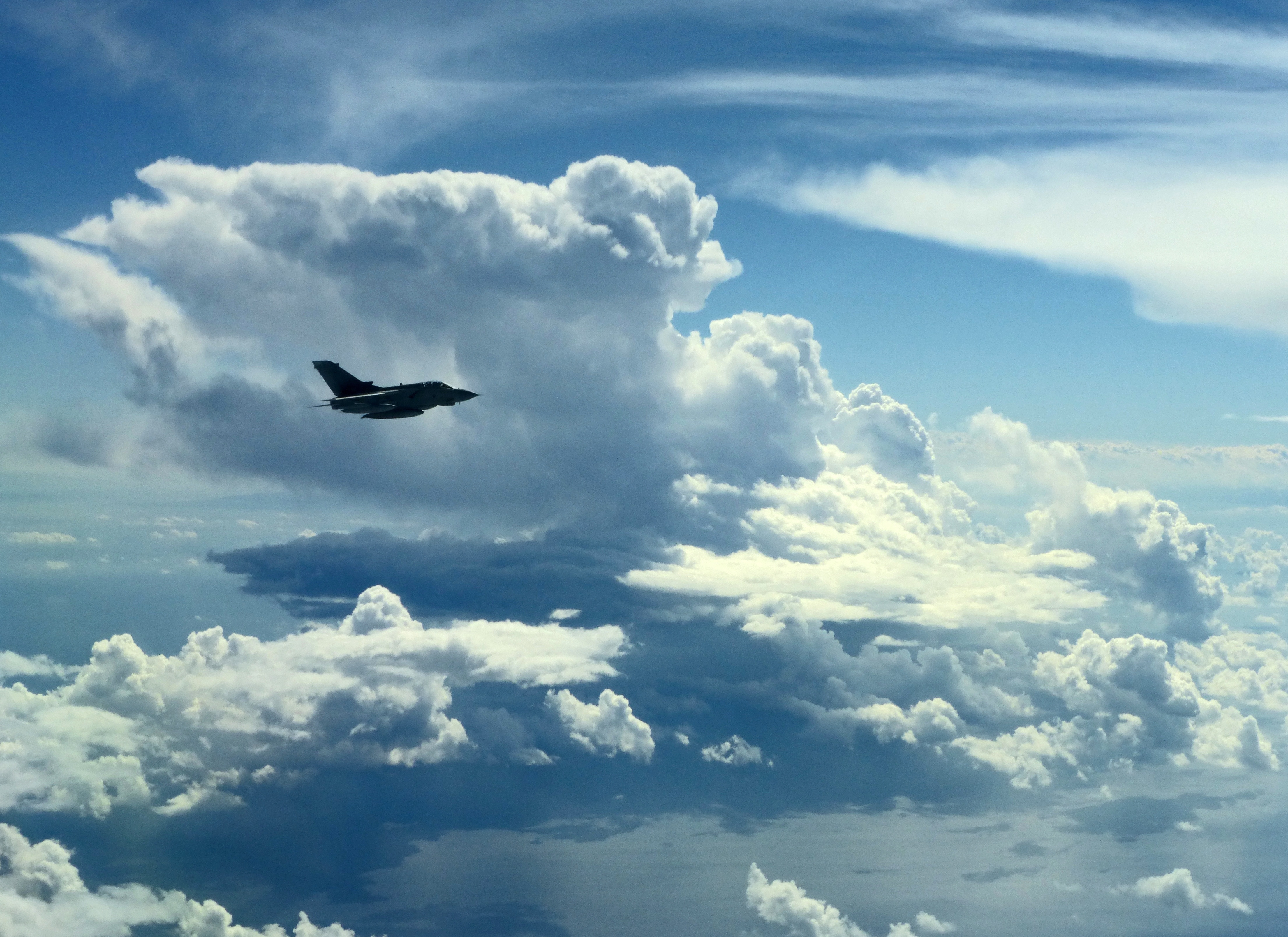Wallpapers clouds jet military on the desktop