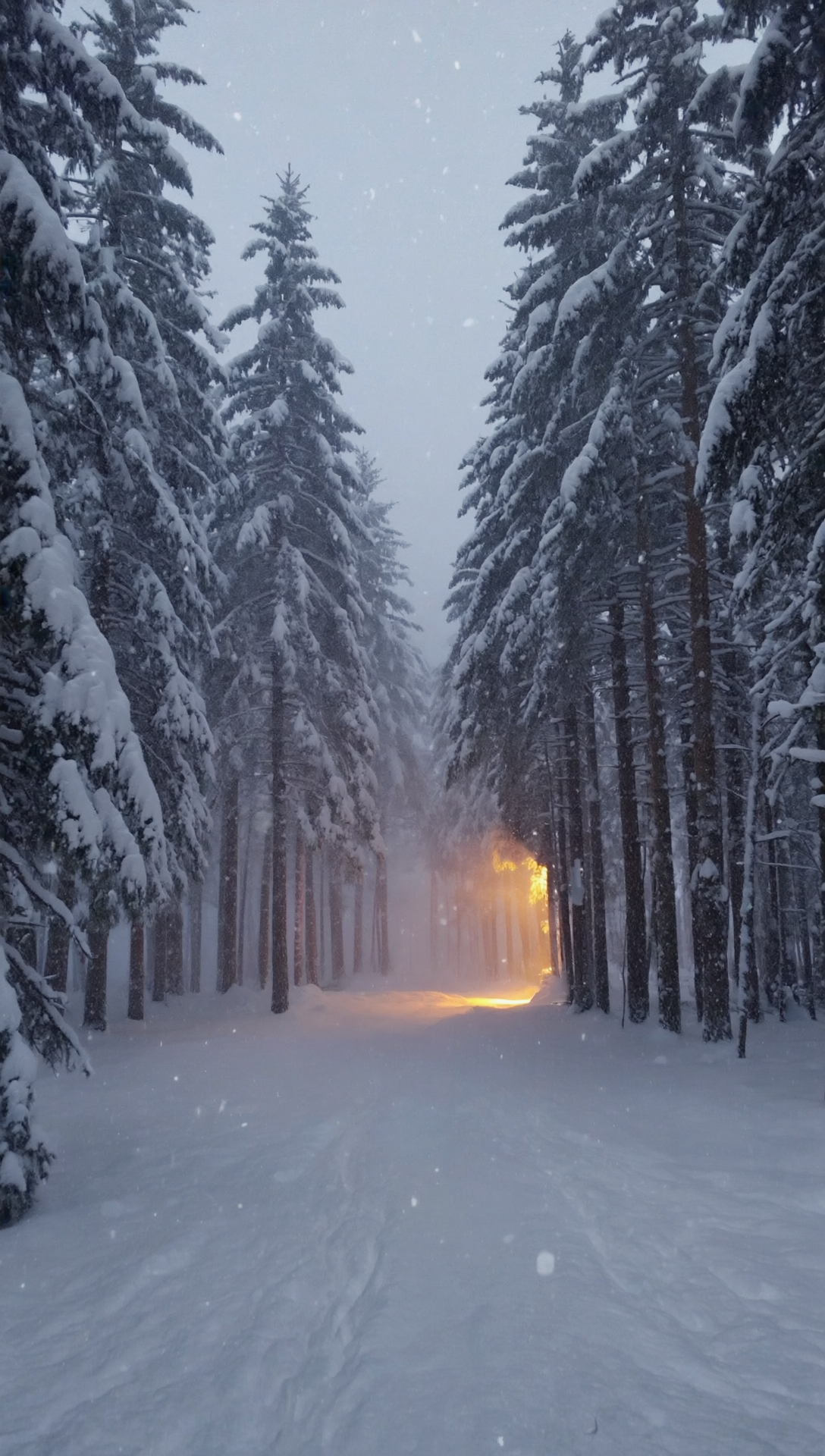 Free photo Wallpaper on your phone, landscape forest in winter, sunset