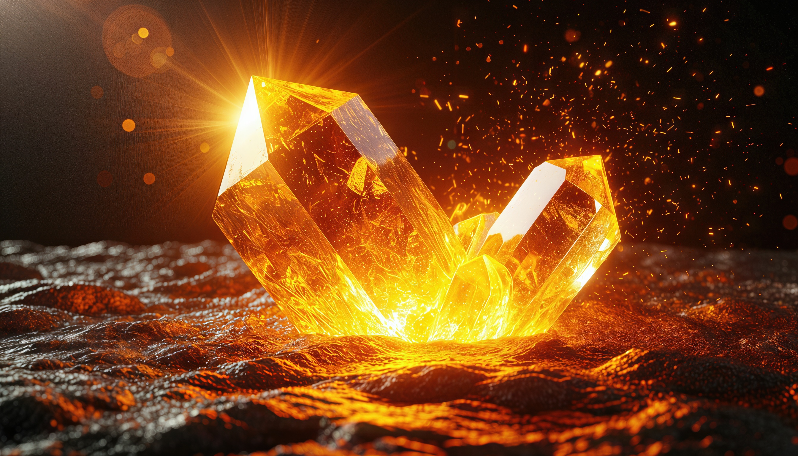 Бесплатное фото Сияющий топаз на темном фоне.