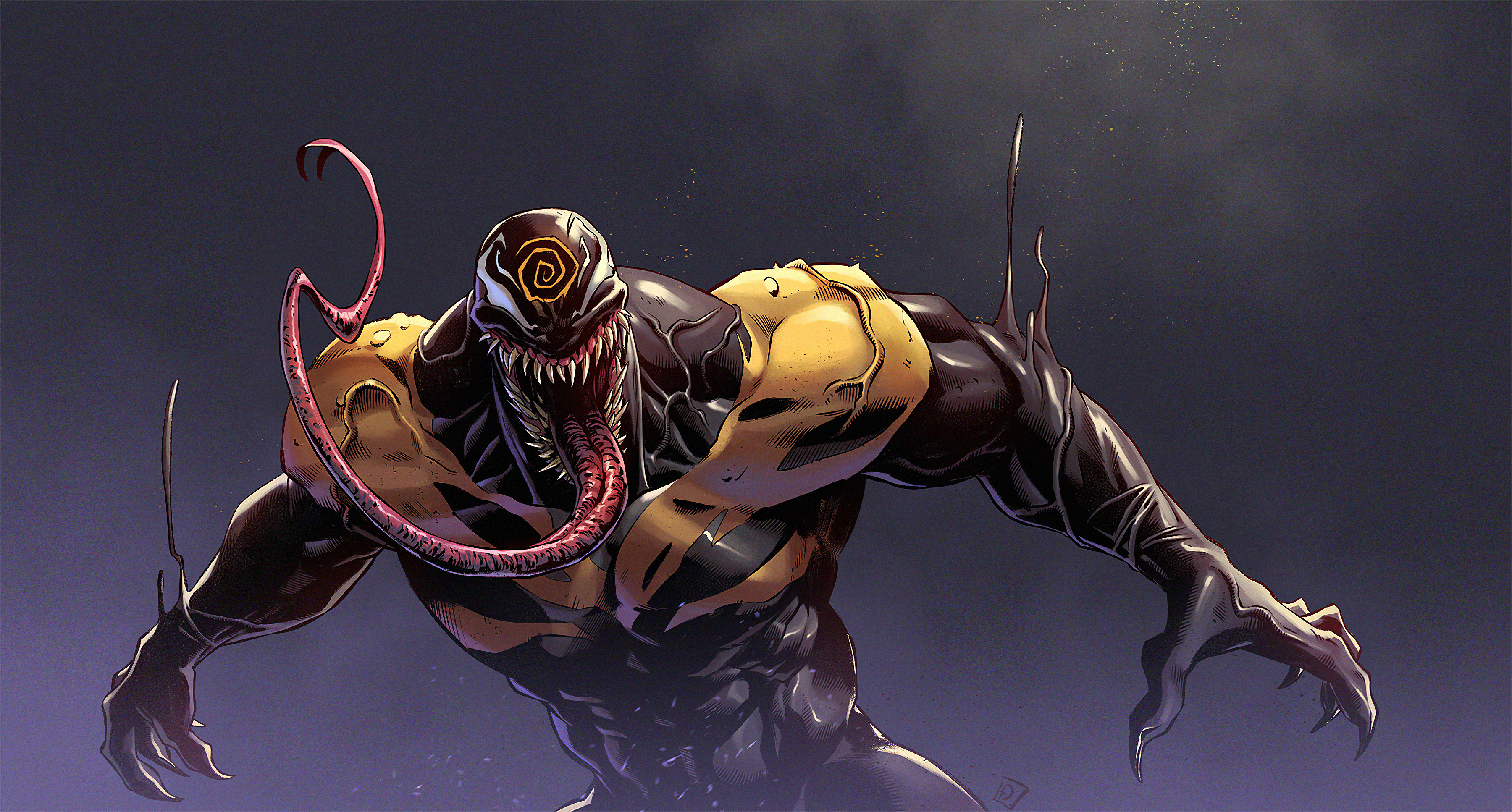 Wallpapers Venom tongue teeth on the desktop