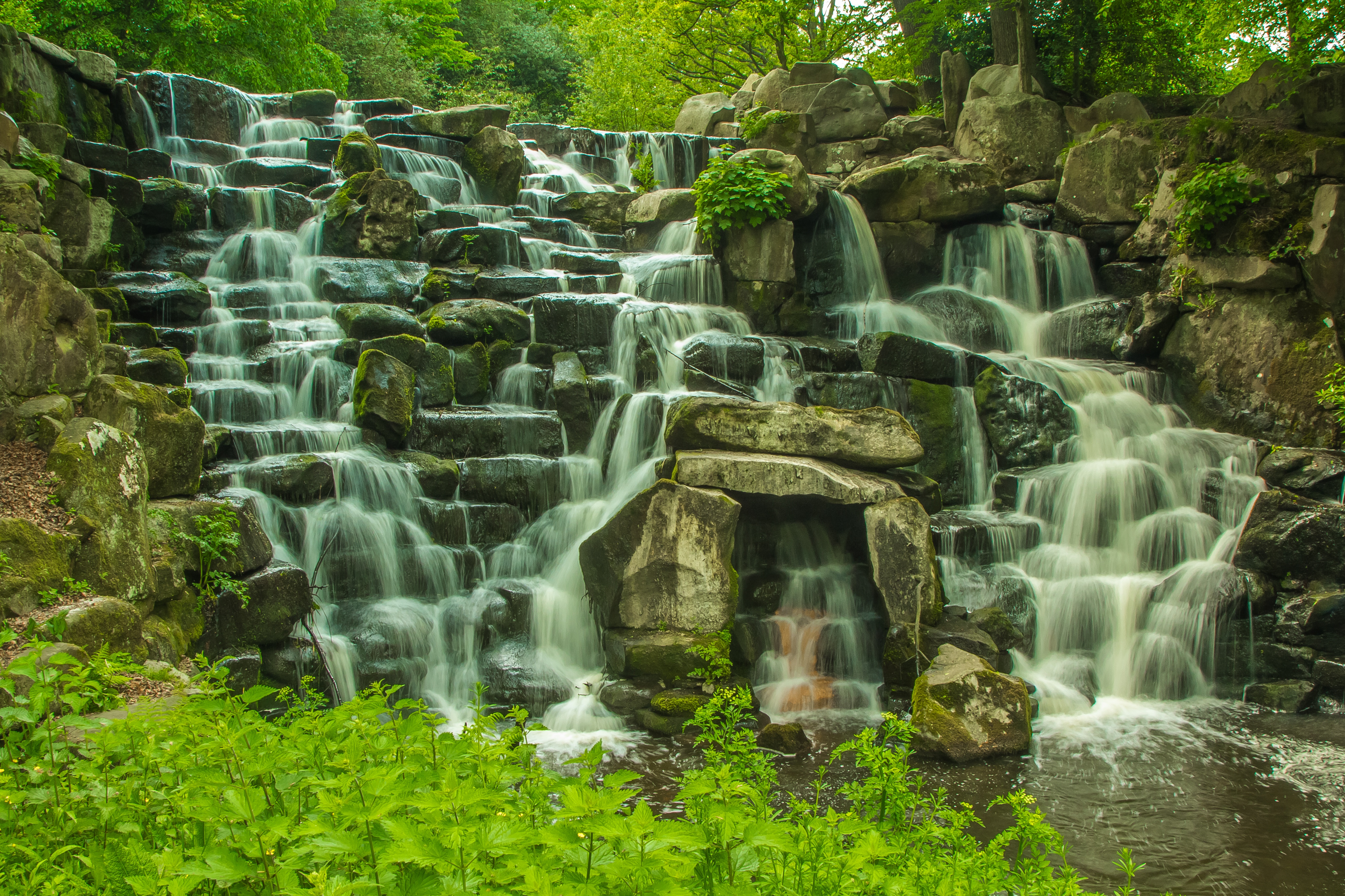 Wallpapers Wasserfall stream water feature on the desktop