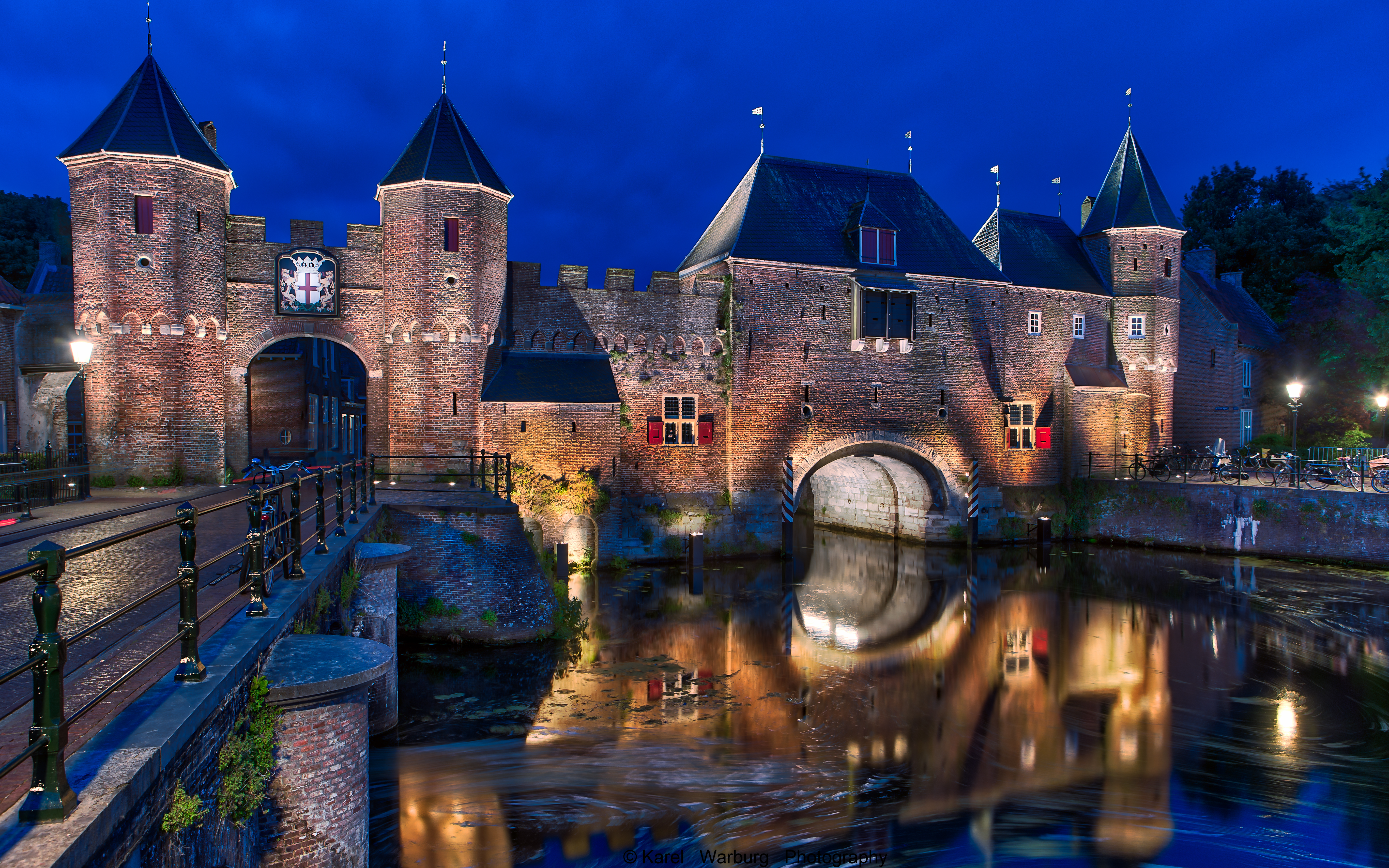 Wallpapers night fortress Amersfoort on the desktop