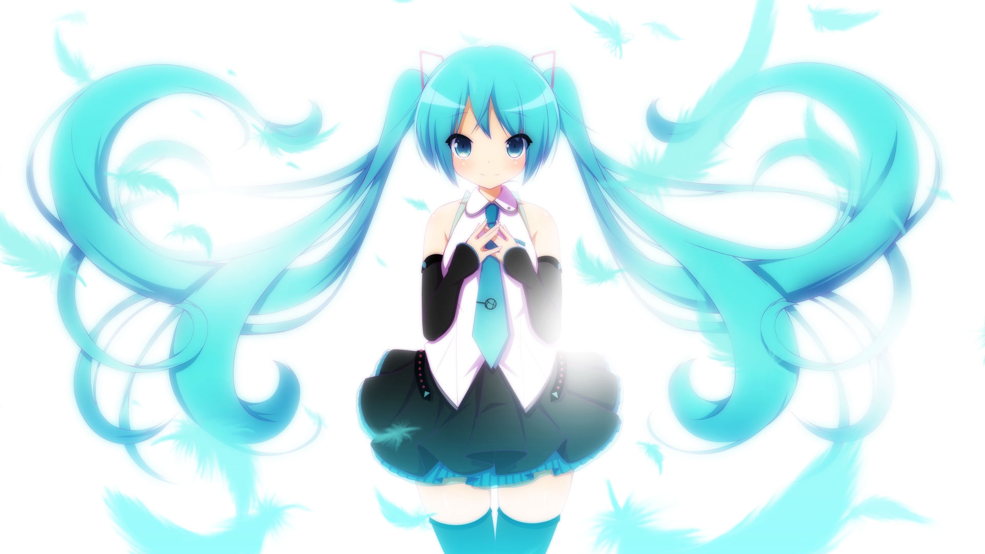 桌面上的壁纸vocaloid 壁纸 咪咕初音 双尾裙