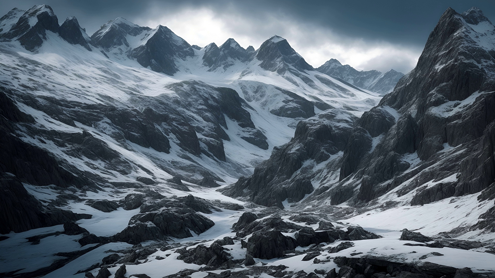 Free photo Mountain peaks in winter