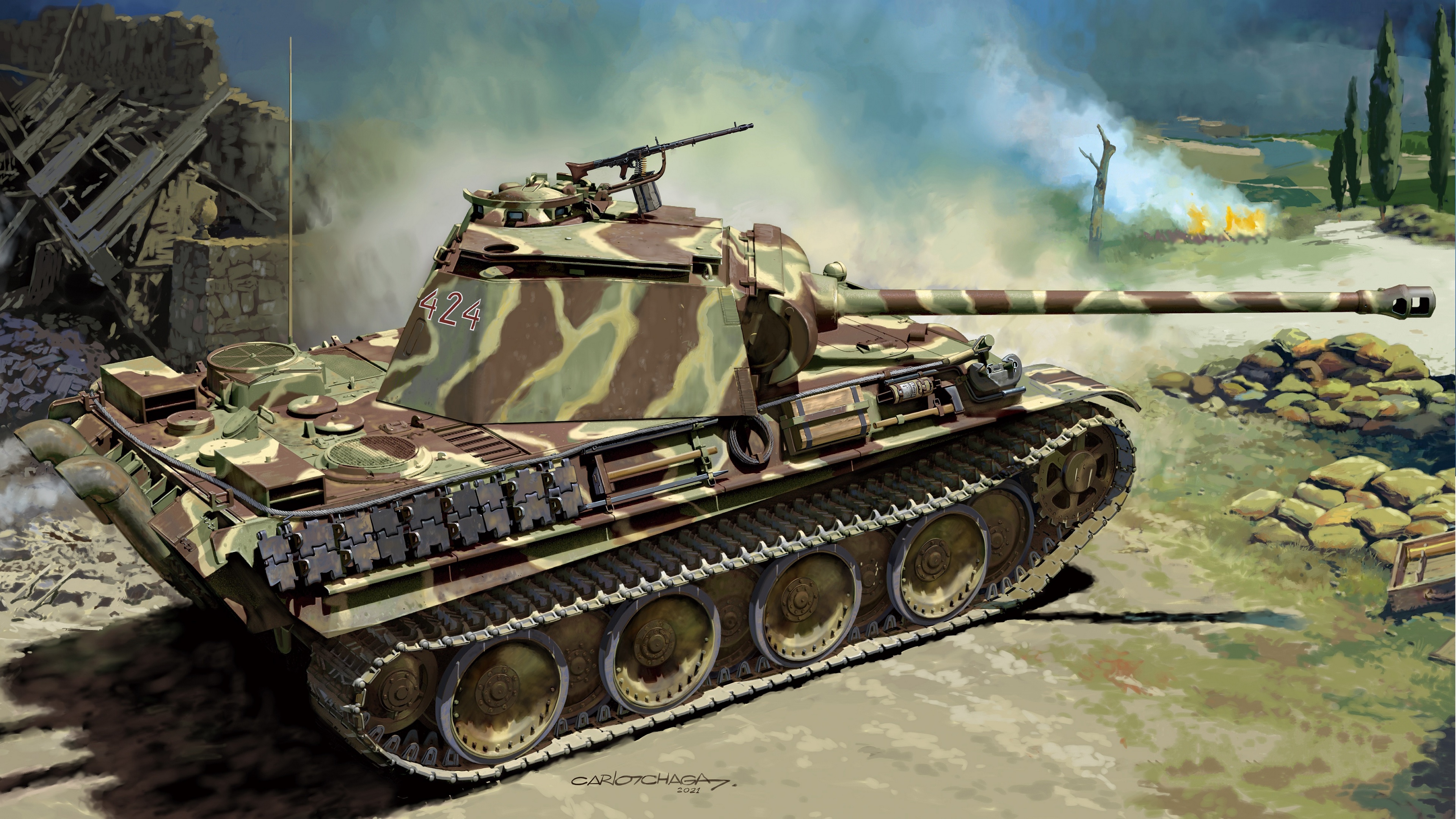 迷彩豹式坦克的图纸