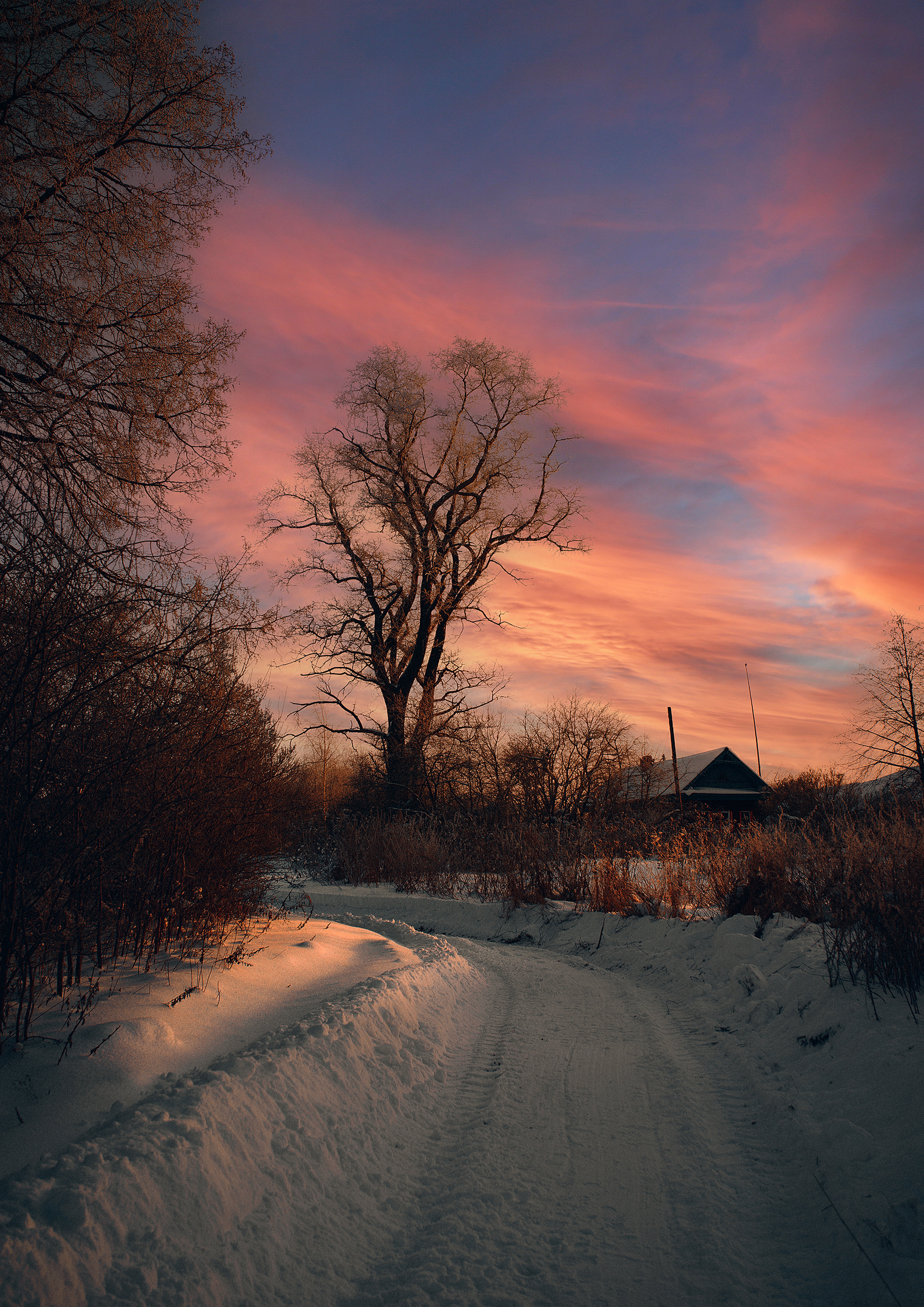 Бесплатное фото Зимний закат в Семьинском.
