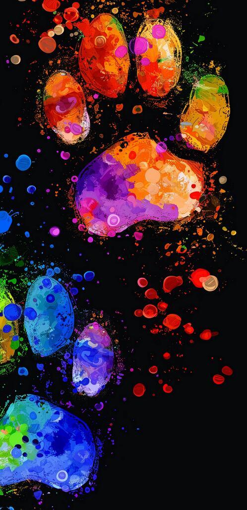 Бесплатное фото Цветной отпечаток собачьей лапы