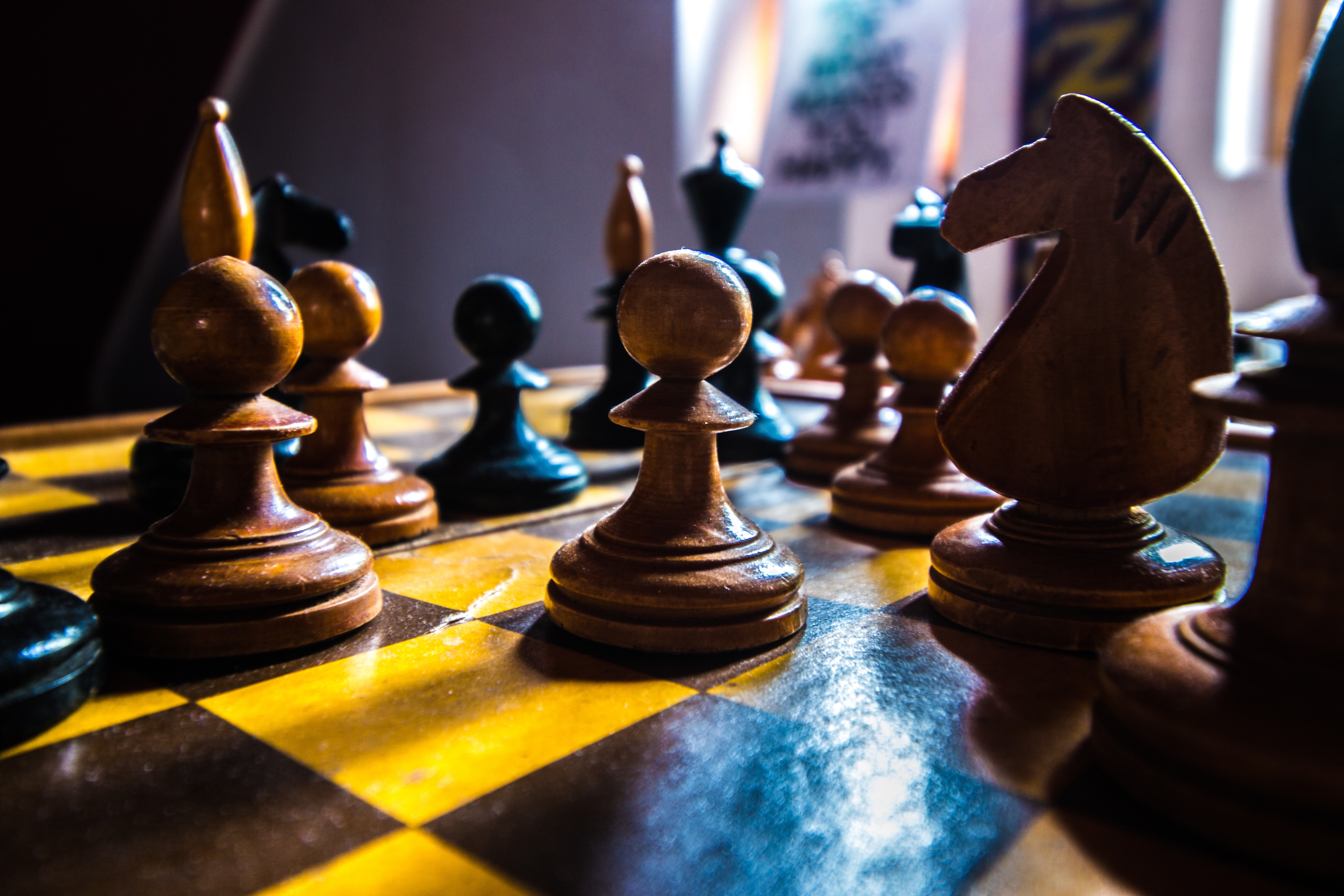 Бесплатное фото Шахматная доска с шахватами