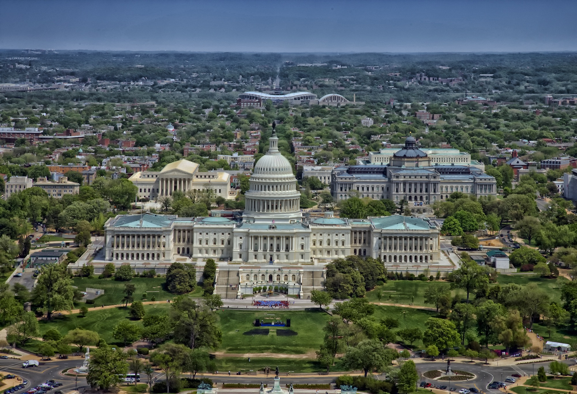 Free photo A bird`s-eye view of Washington, D.C.