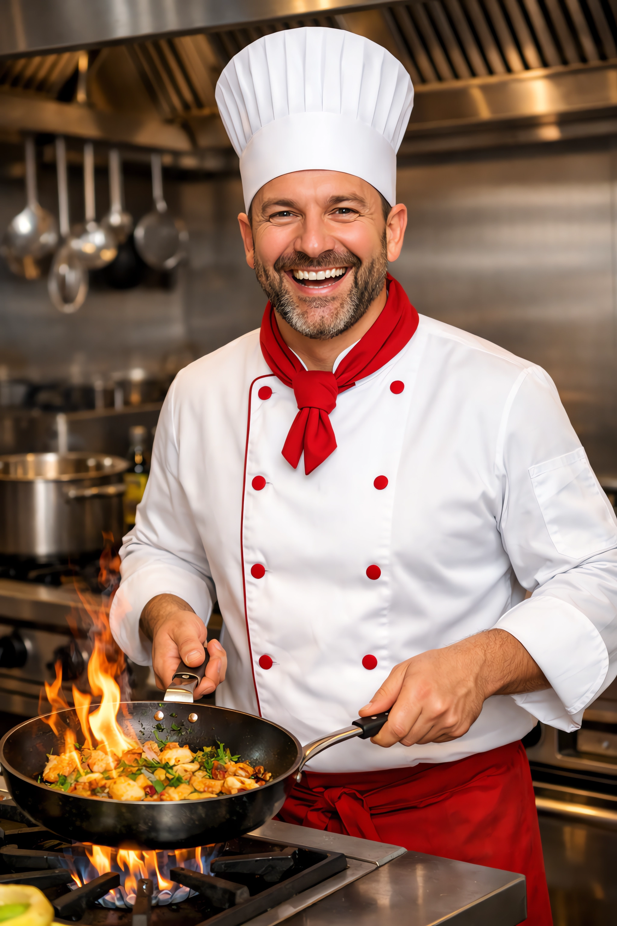 免费照片炉子上的厨师