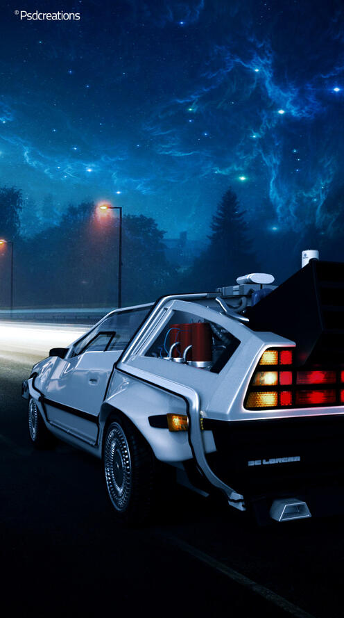 Обои назад в будущее улица ночь на рабочий стол