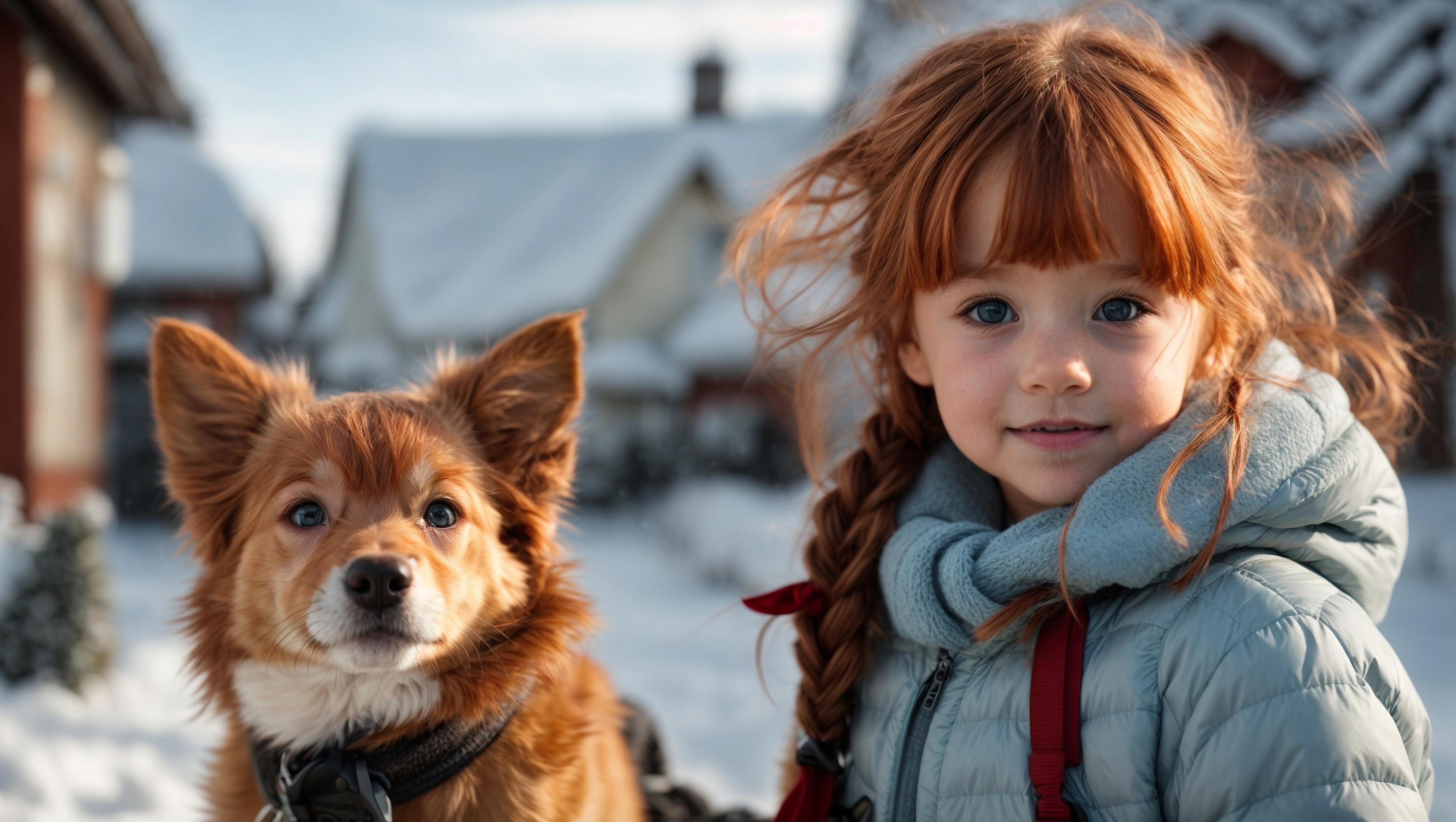 Free photo A young girl holding a dog in her hand