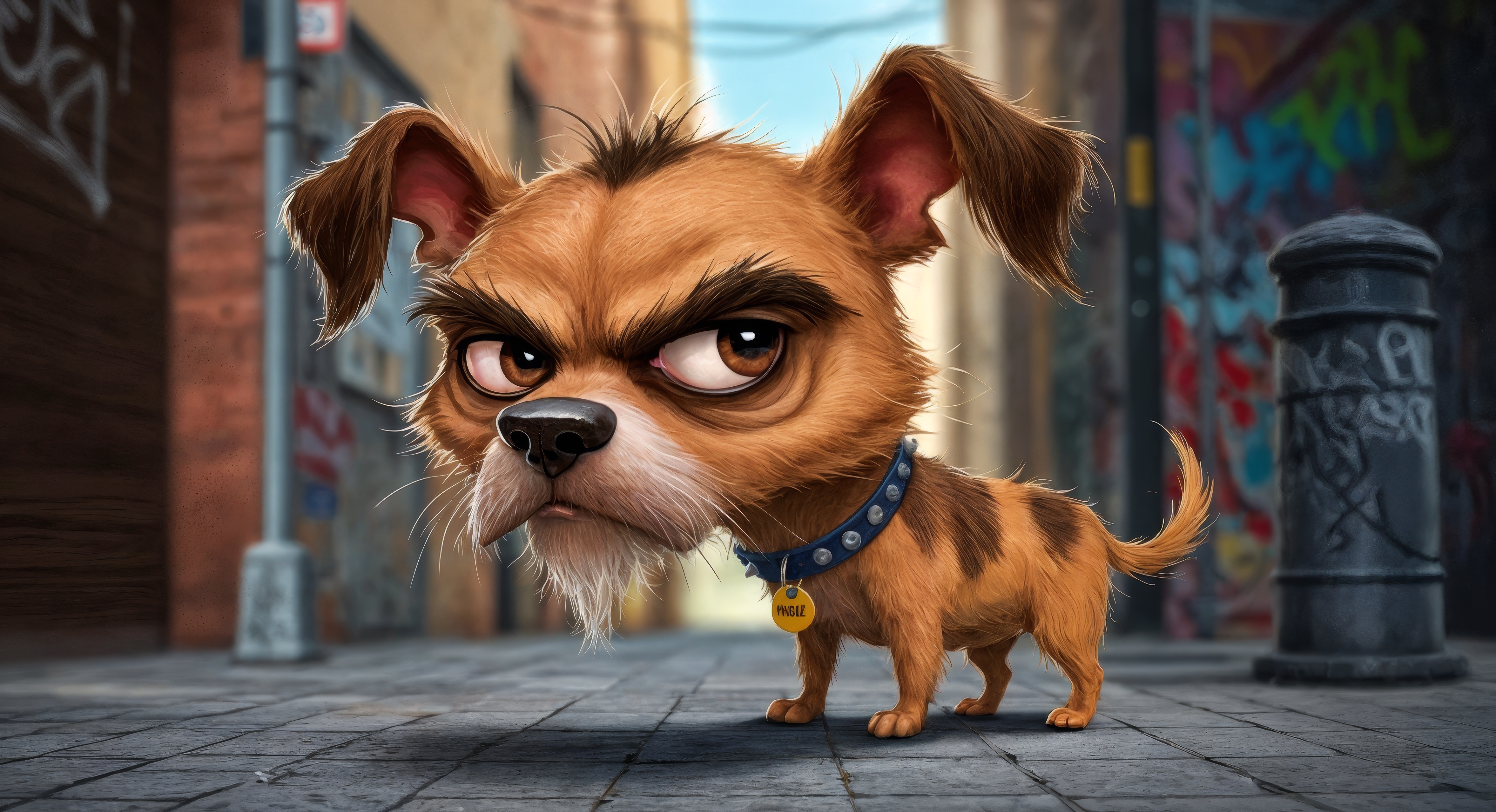 Милая маленькая собачка с глазами на мордочке