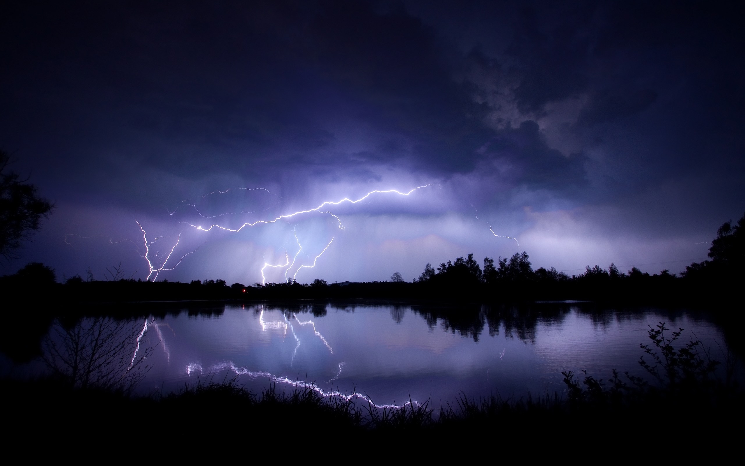 Wallpapers lightning dark weather night on the desktop