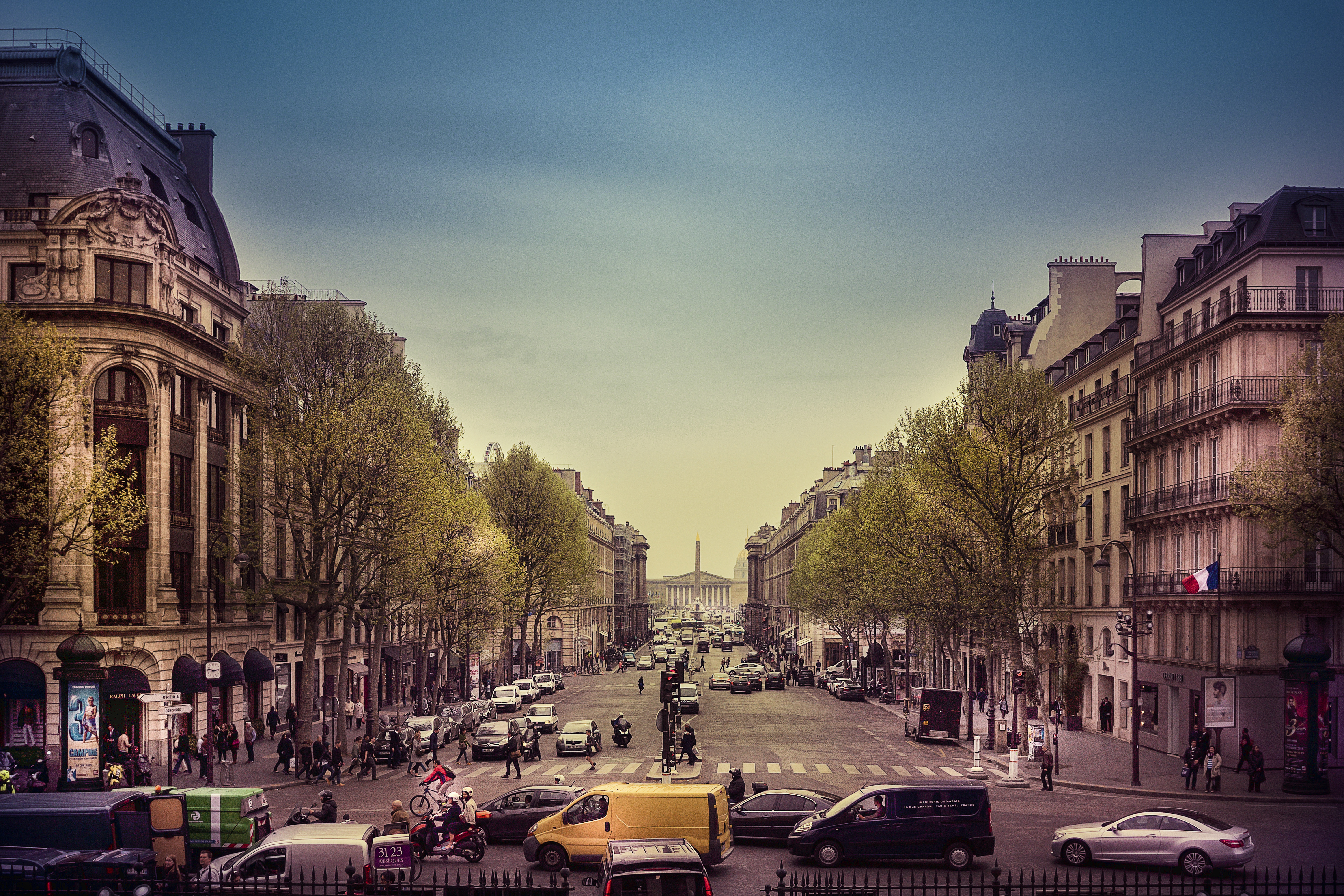 桌面上的壁纸城市 法国 place de la Madeleine