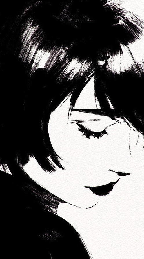 Бесплатное фото Рисунок брюнетка