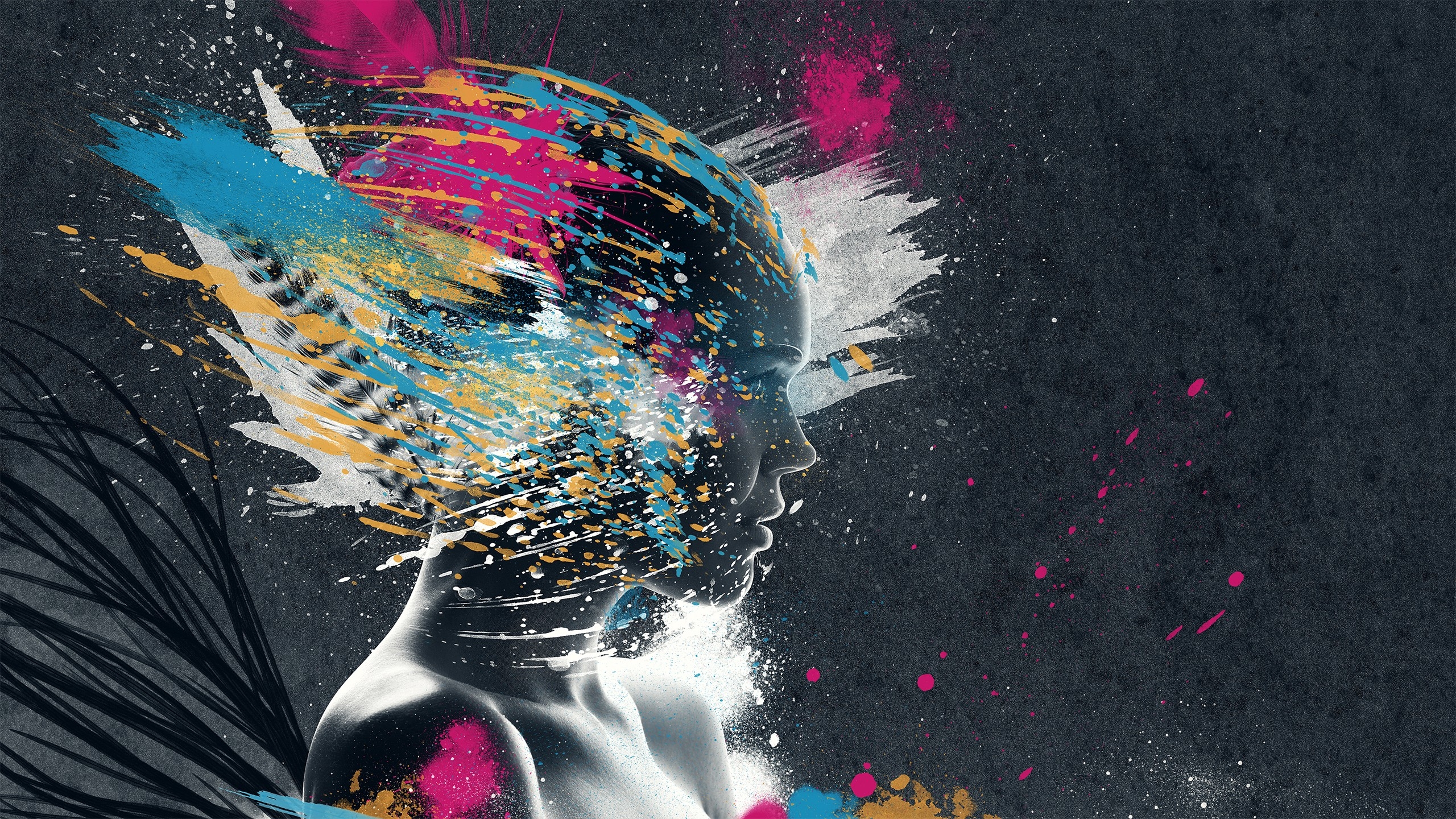 桌面上的壁纸脸 色素 爆炸