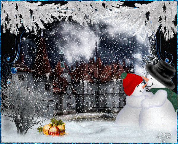 Postcard on the theme winter winter fairy tale animation snow download for free