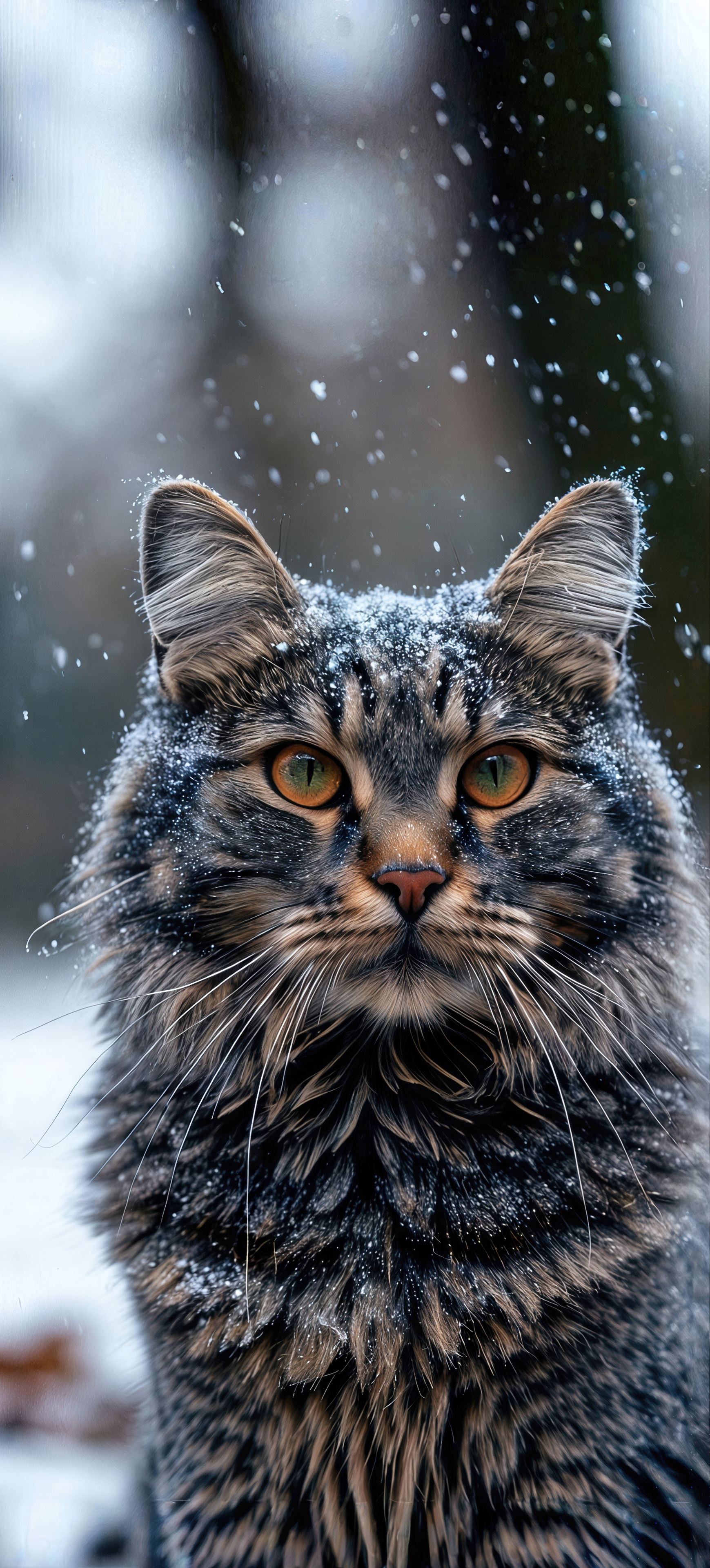 Wallpapers cat fluffy cat tabby cat on the desktop