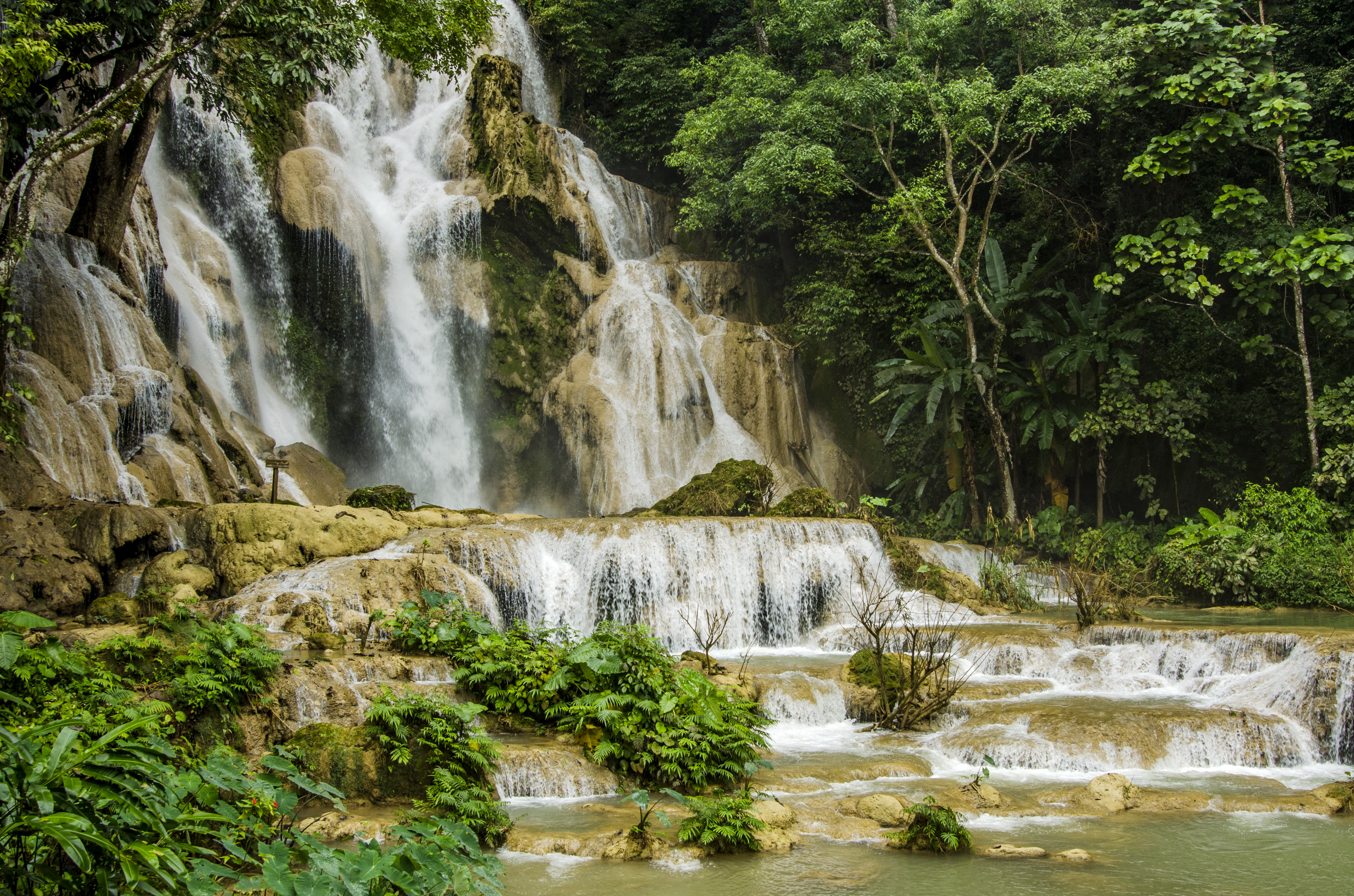 Wallpapers river rocks waterfalls Kuang on the desktop