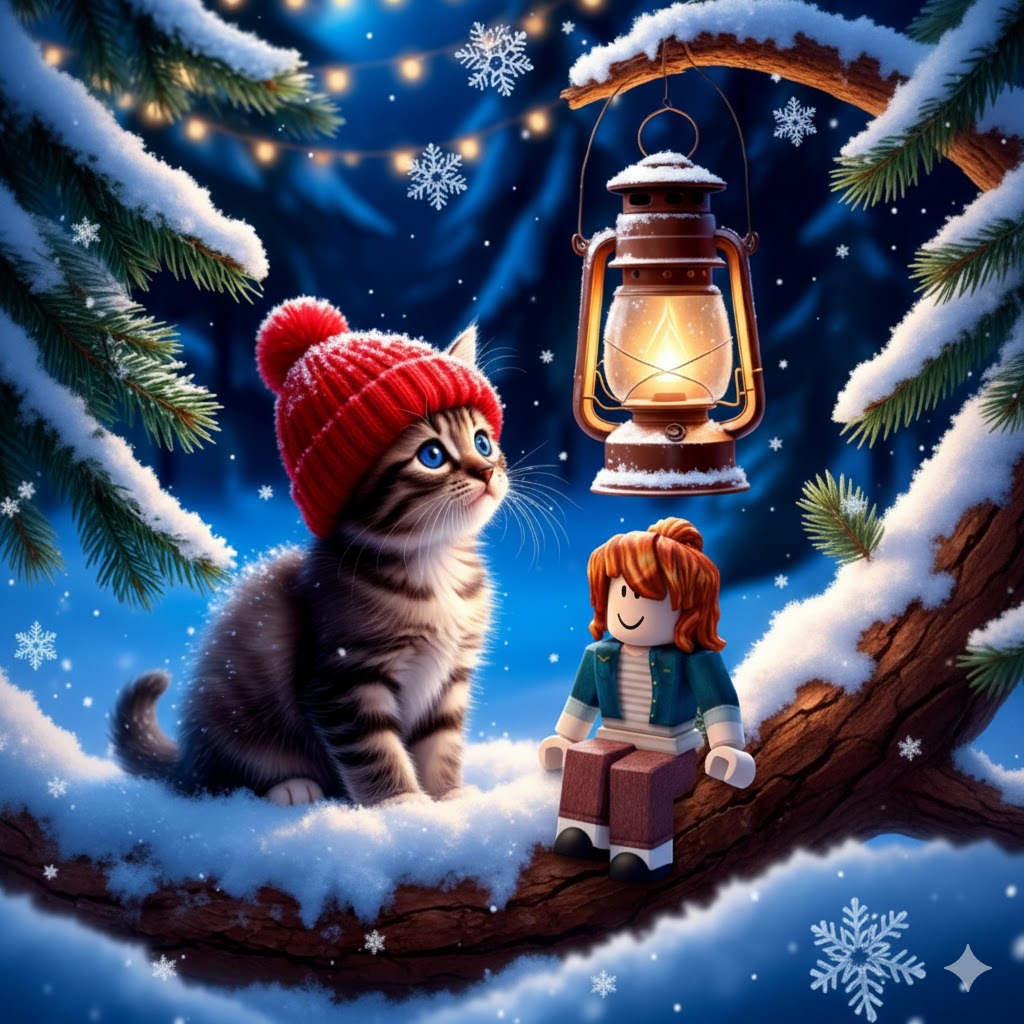 Бесплатная открытка Роблокс-кот