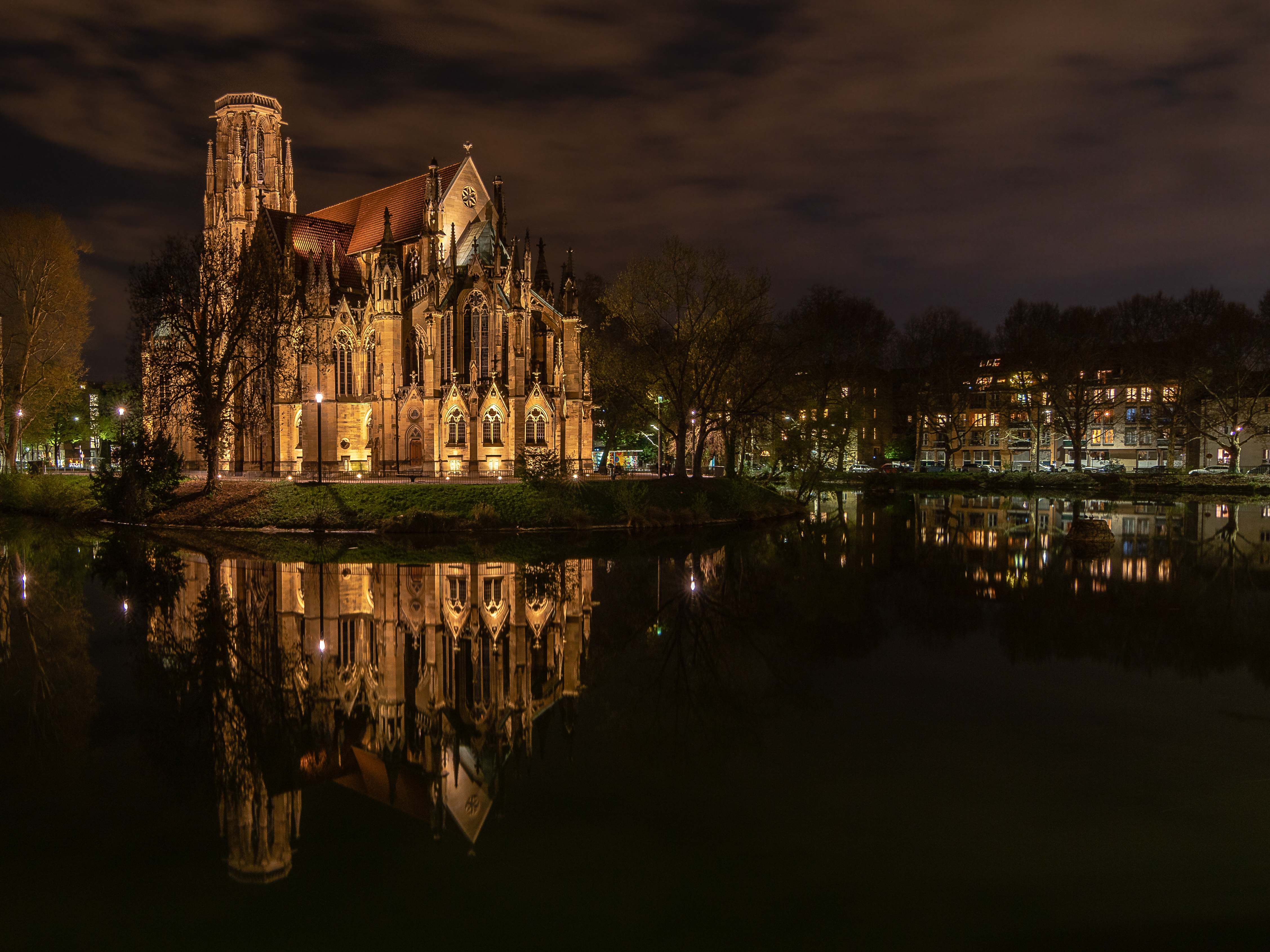 Wallpapers St John s Church lake Feuersee Stuttgart on the desktop