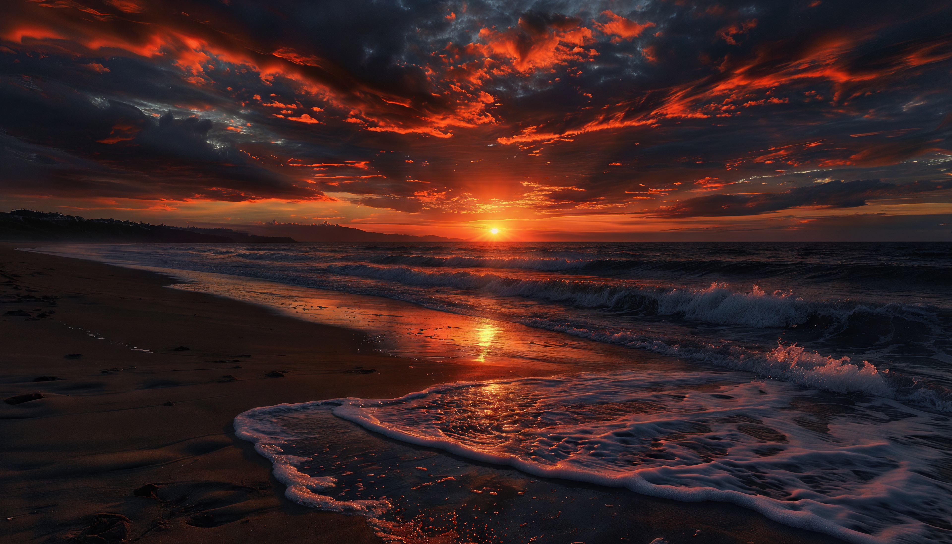 Wallpapers sunset sea ocean on the desktop