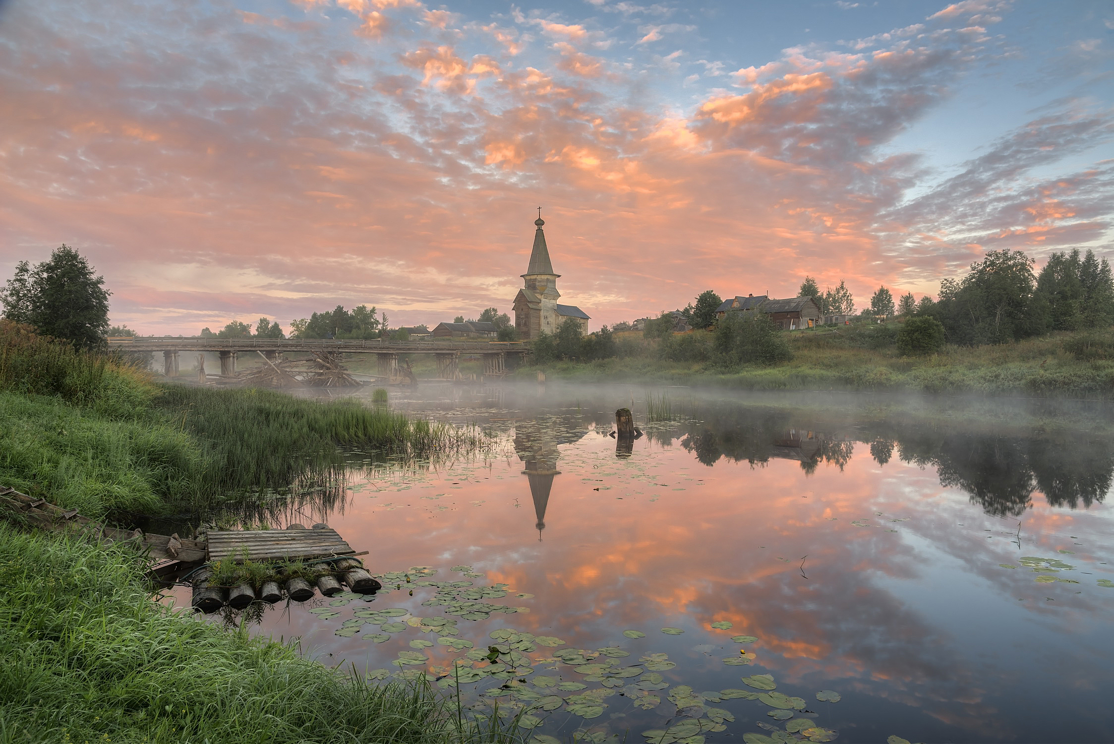 Wallpapers Saminskaya village churchyard Vologda Region Vytegra District on the desktop