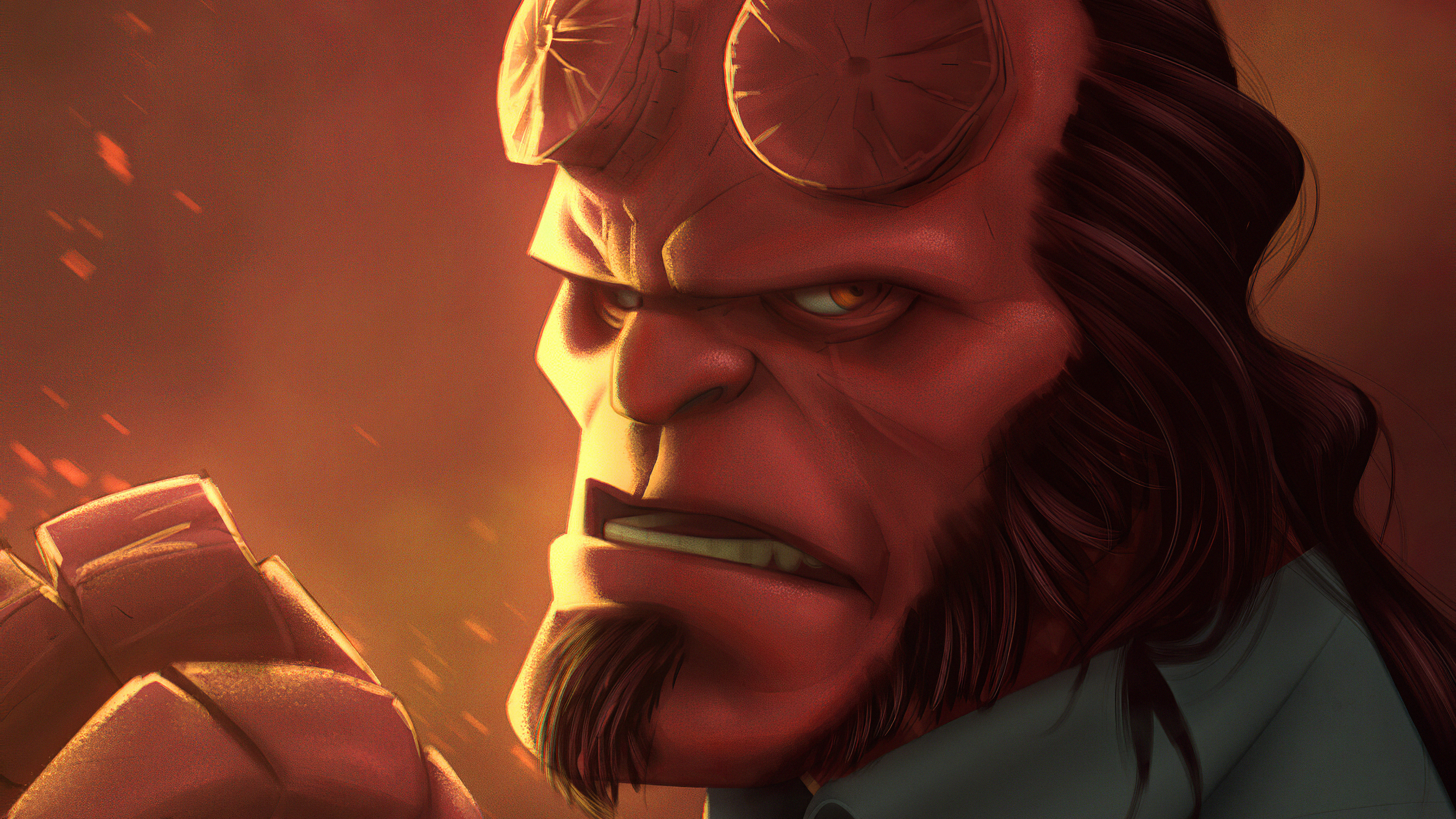 Wallpapers Hellboy superheroes artwork on the desktop