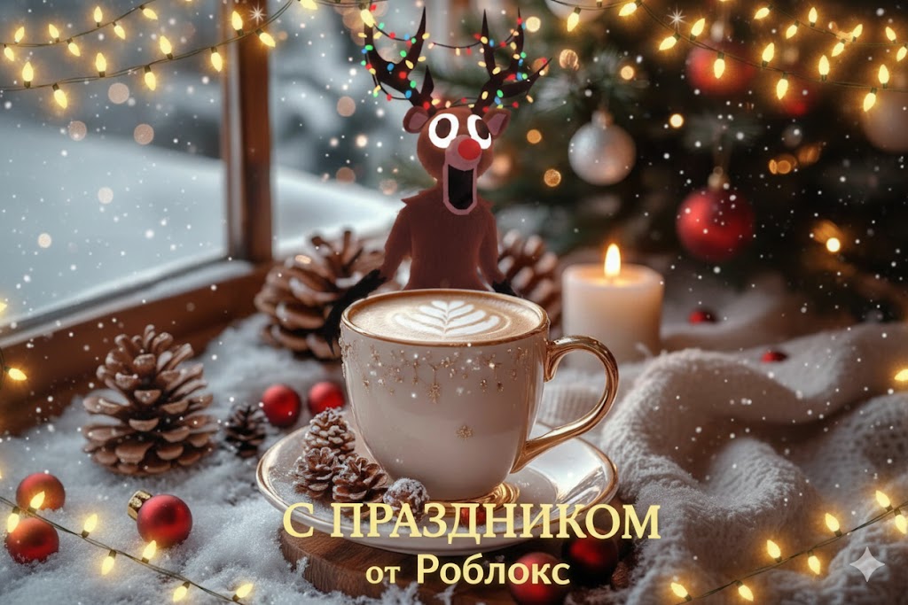 Бесплатная открытка Праздничный олень