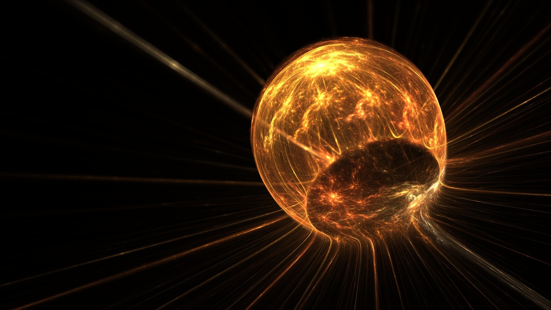 Wallpapers ball light lines on the desktop