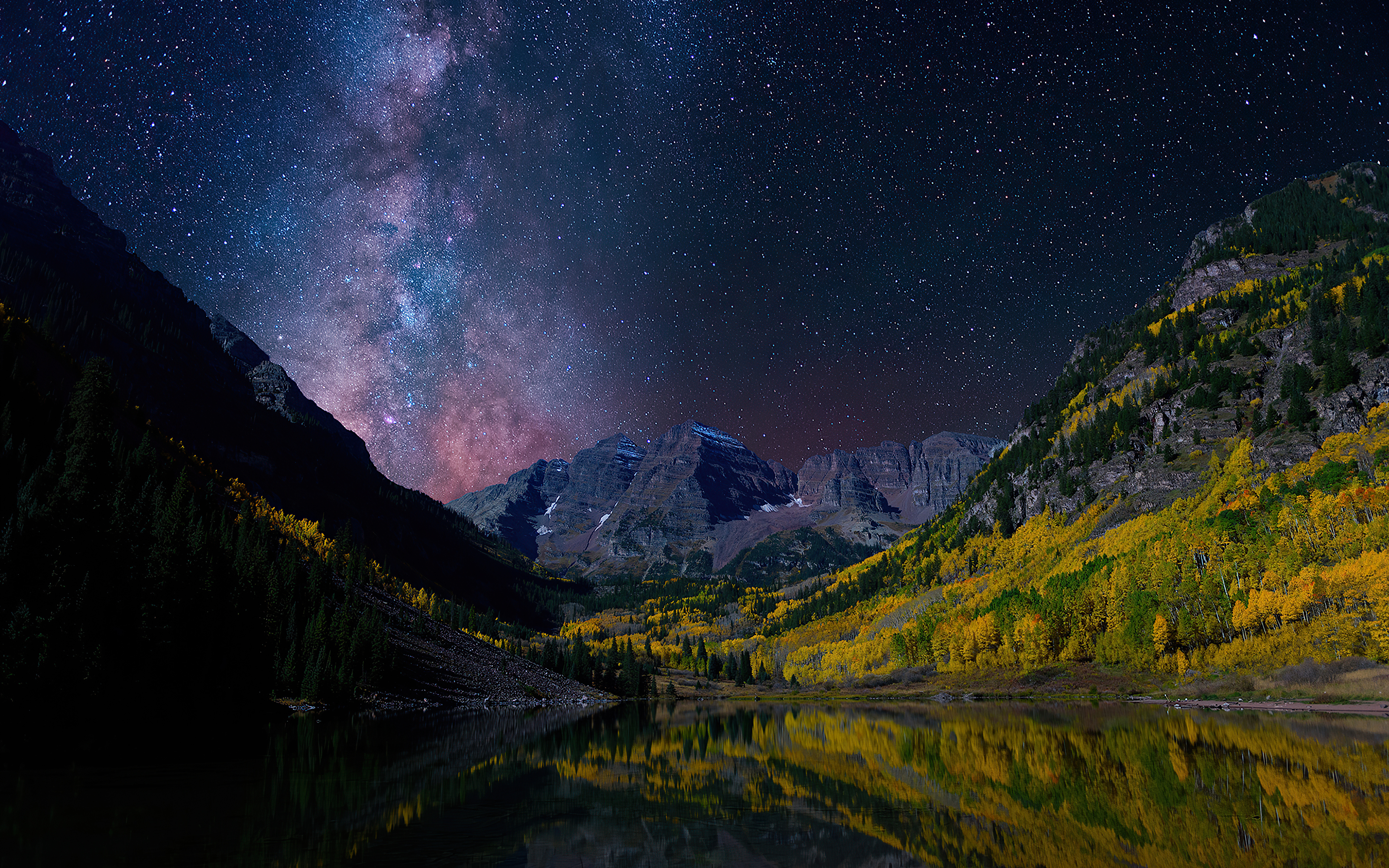 Wallpapers stars landscape trees on the desktop