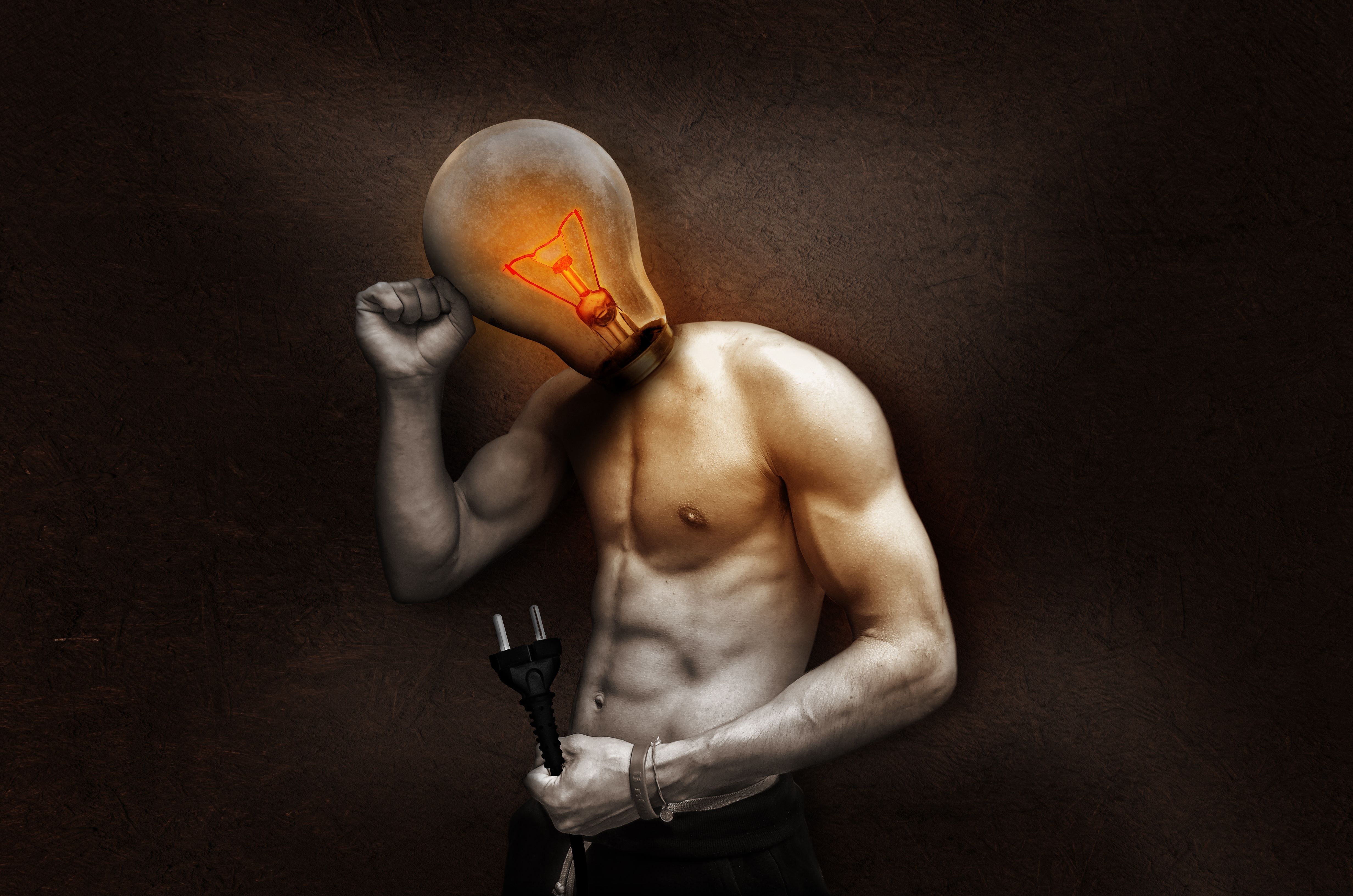 Wallpapers man light thinking on the desktop