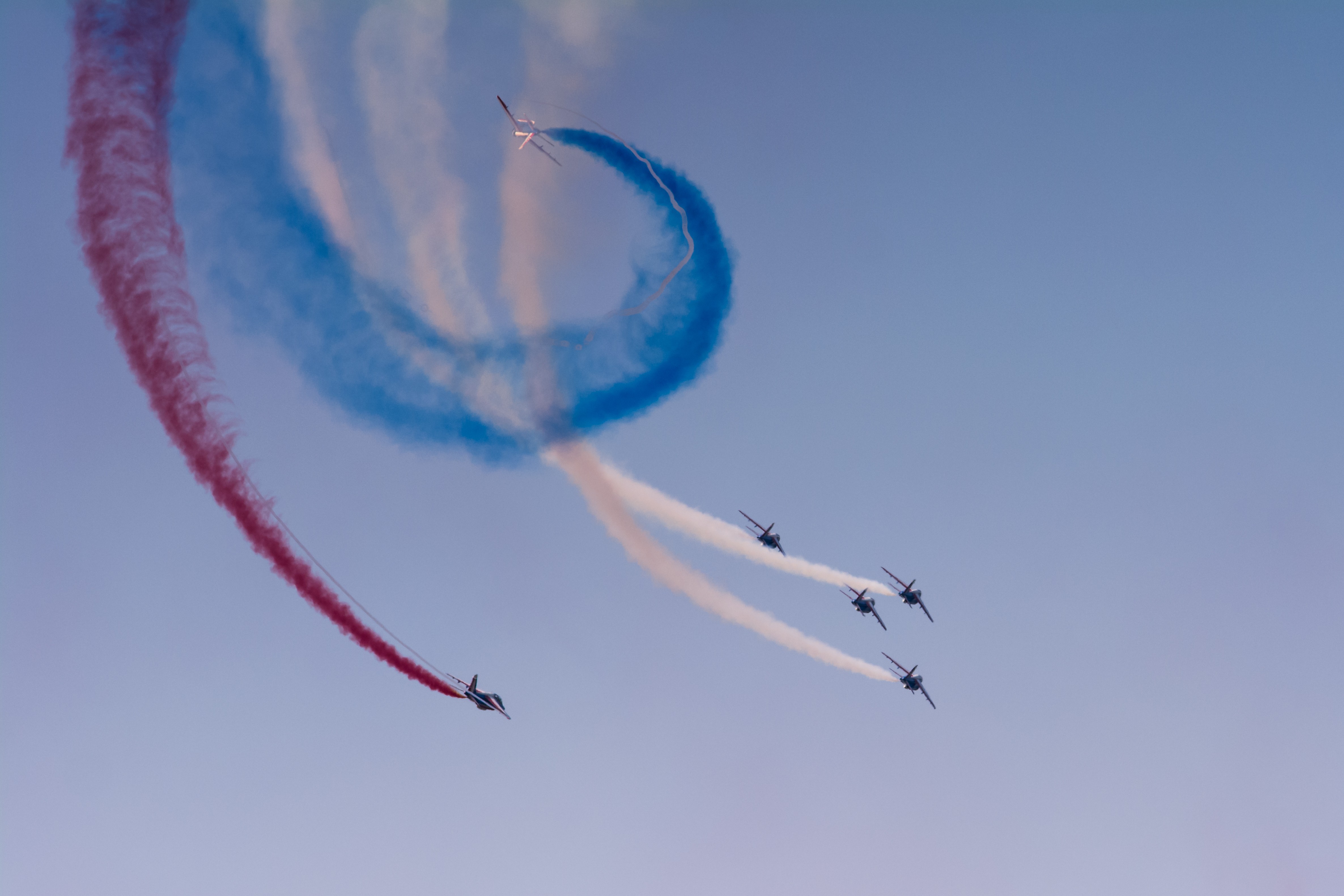 Обои самолет авиашоу Patrouille de France на рабочий стол