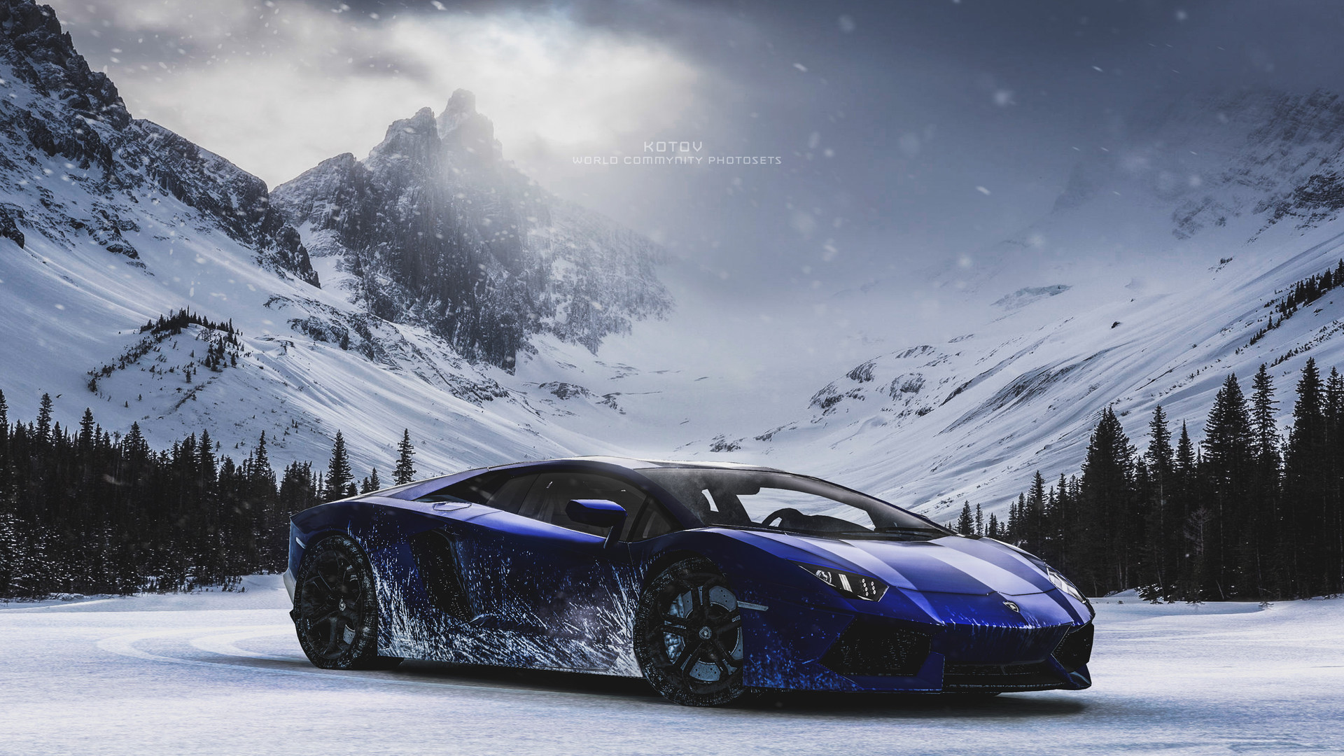 Бесплатное фото Синяя ламборгини в игре The Crew 2