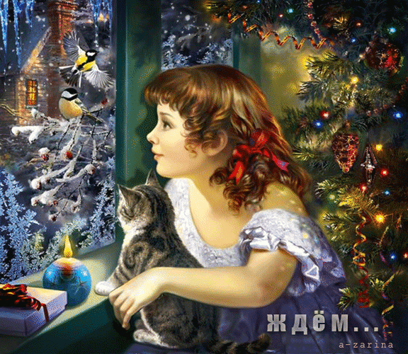 主题为节日快乐 圣诞树 窗口的明信片免费下载